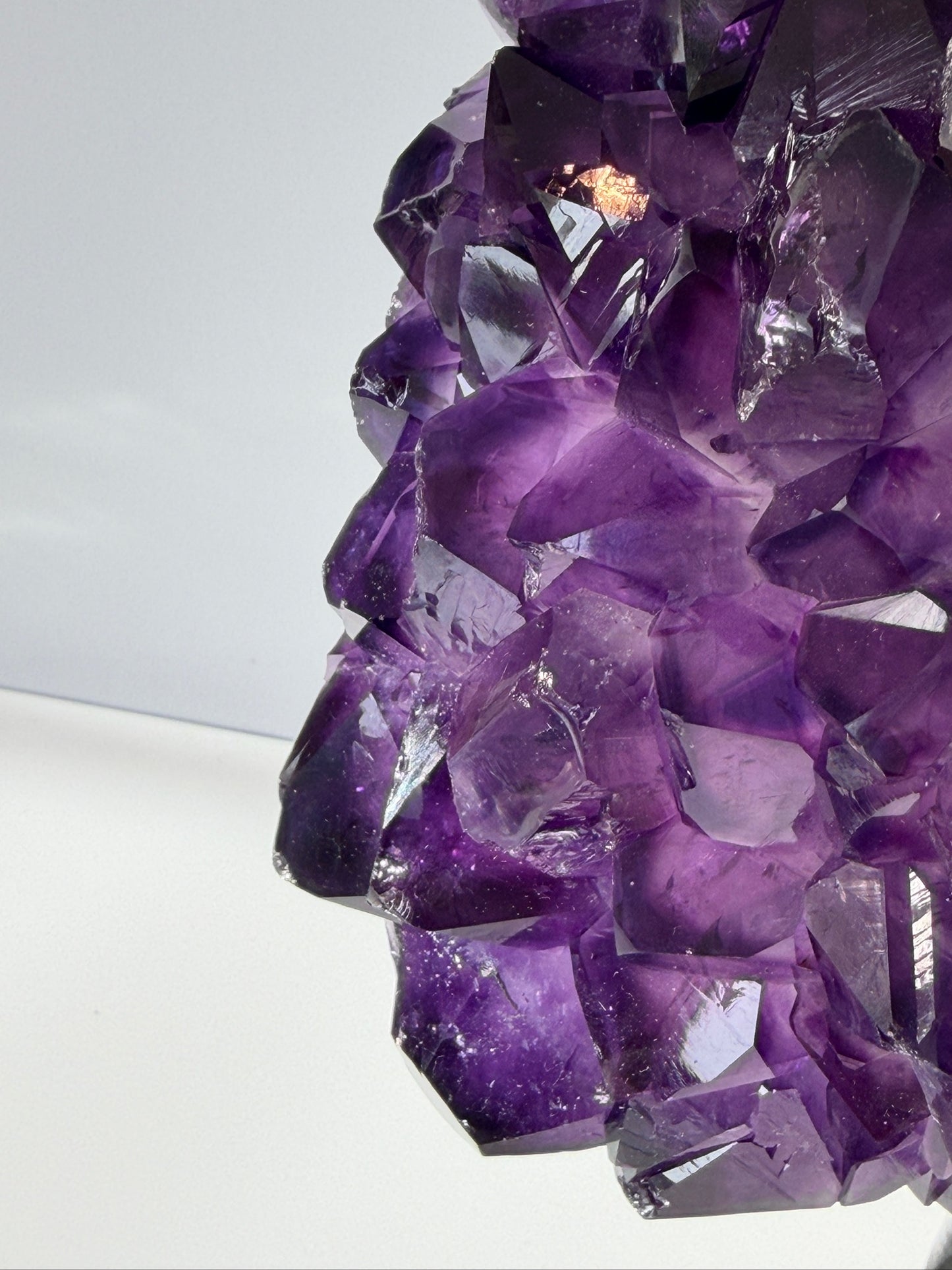 Large Deep Jelly Purple Uruguay Amethyst Agate on Stand