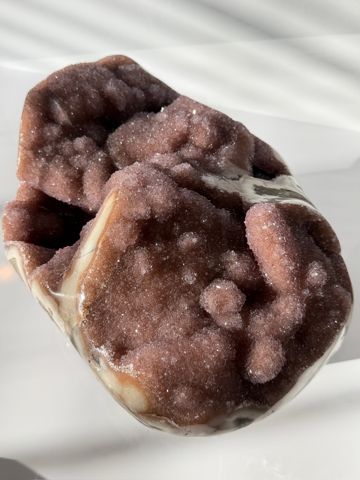 Uruguay Rainbow Pink Amethyst Druzy – Statement Geode