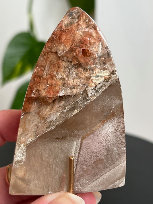 AAA Grade Garden (Lodolite) Quartz on Stand