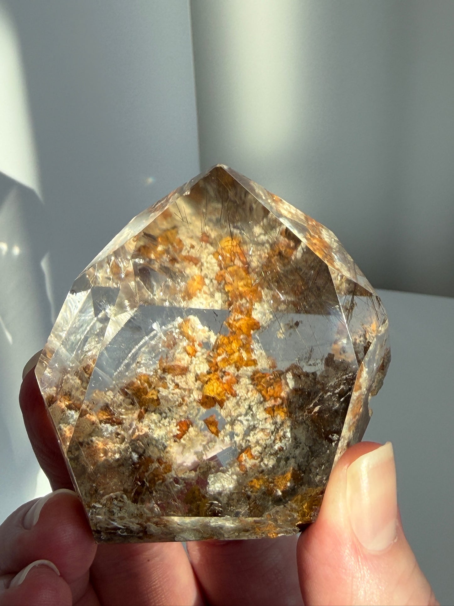 Golden & Silver Rutilated Quartz with Lodolite Freeform