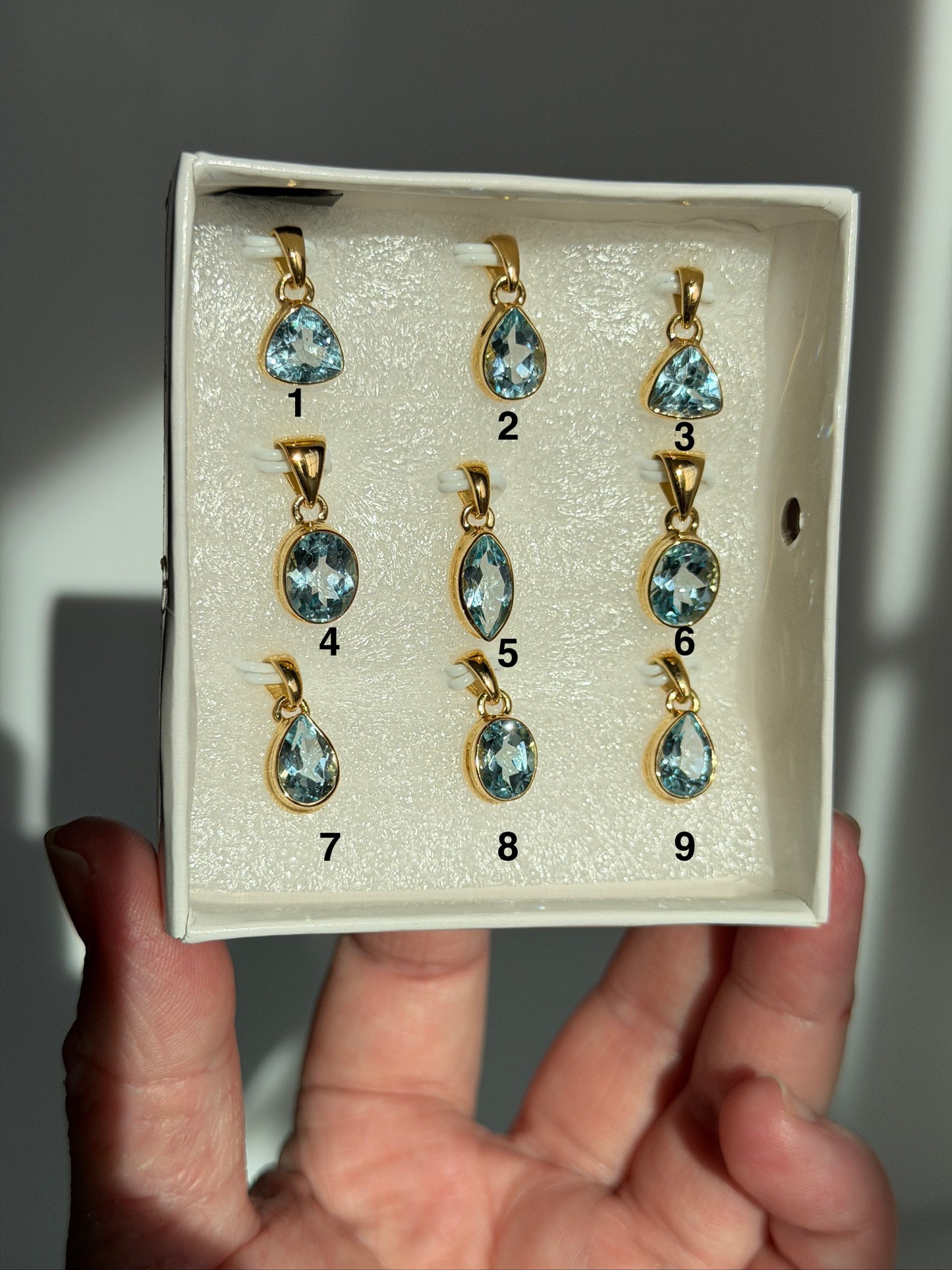 Authentic Blue Topaz Pendant - 18k Gold Plated over 925 Sterling Silver