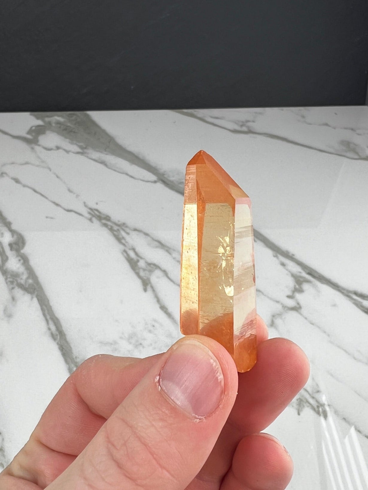 Tangerine Lemurian Quartz Point