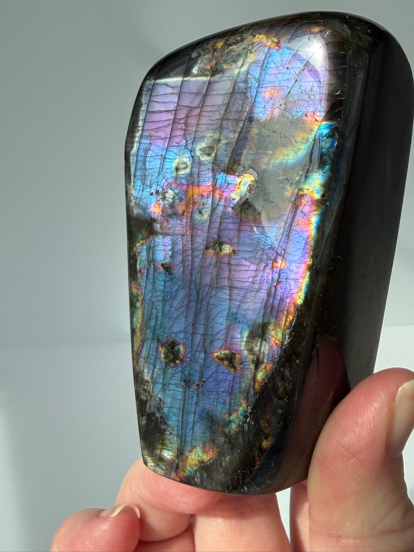 Silvery Blue-Violet Labradorite Freeform
