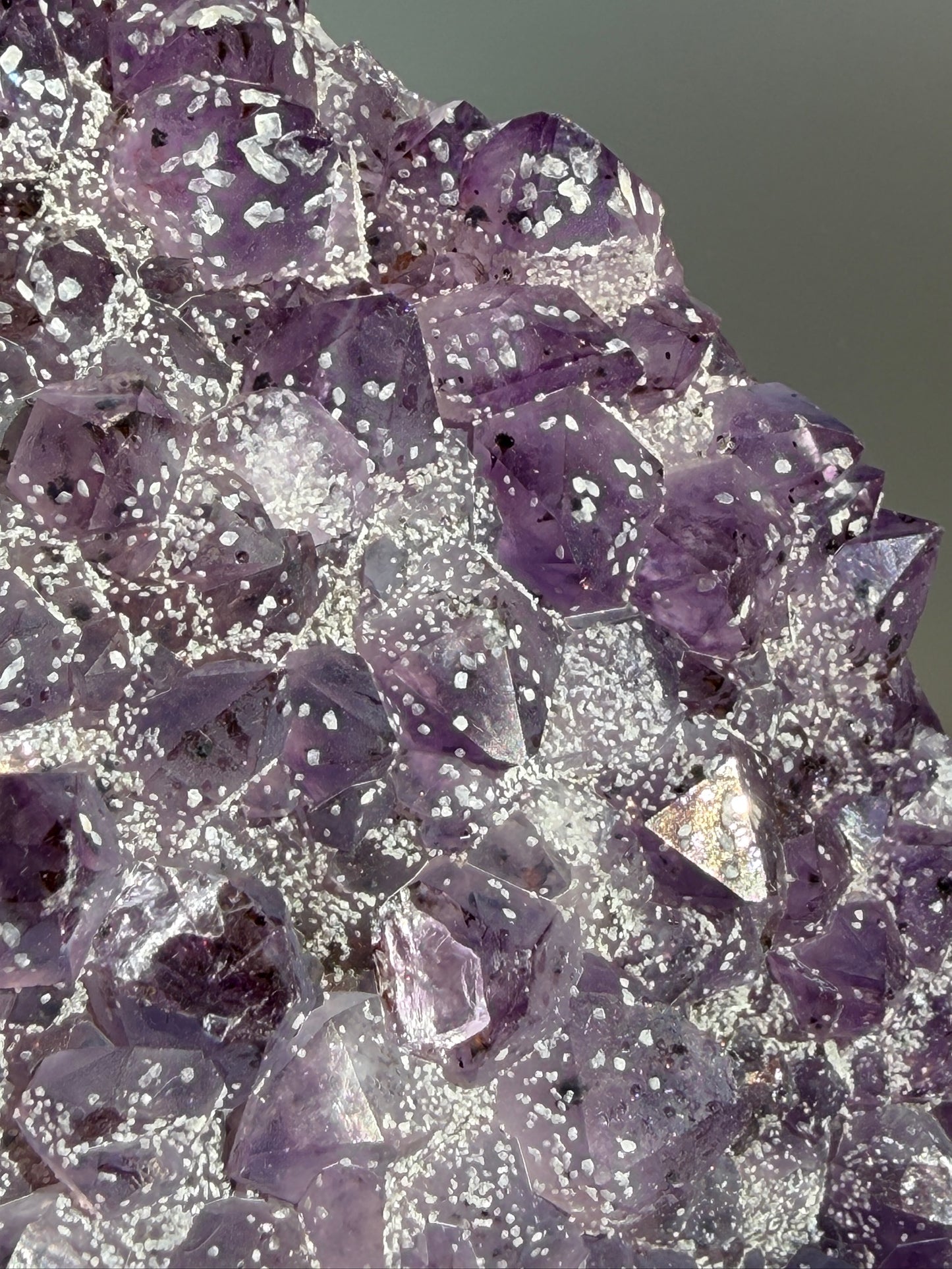 Uruguayan Sugar Amethyst Slab with Geothite
