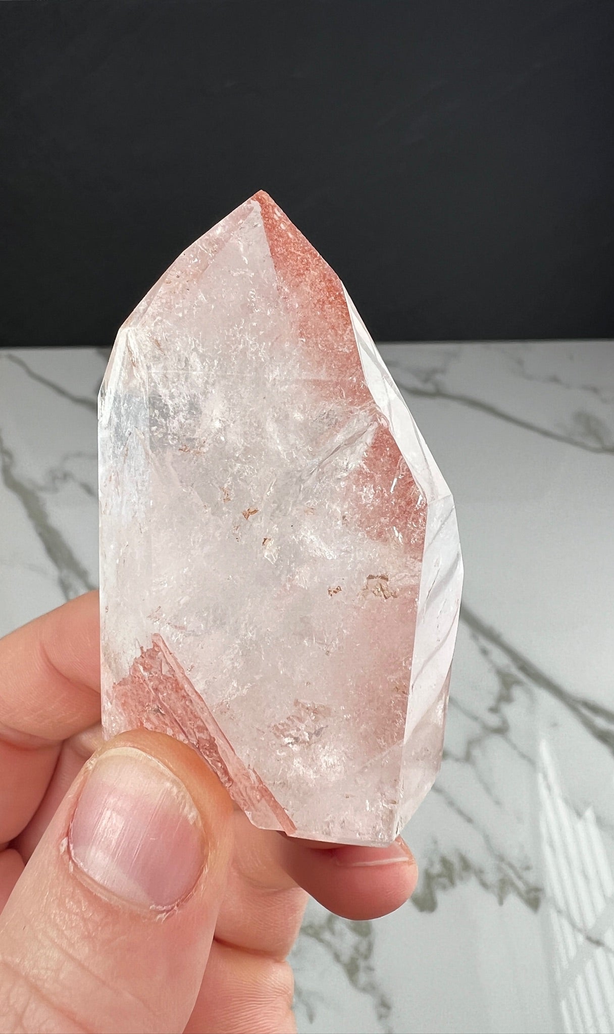 Pink Scarlet Lemurian Quartz Mini Tower