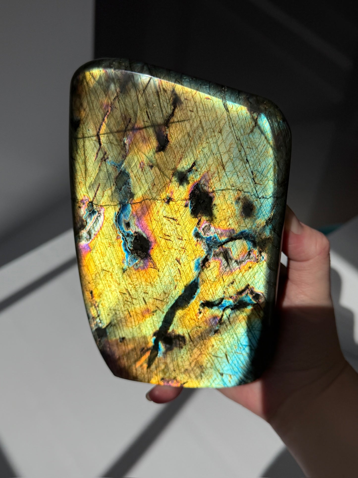 Super Flashy XL Golden Yellow Labradorite Freeform
