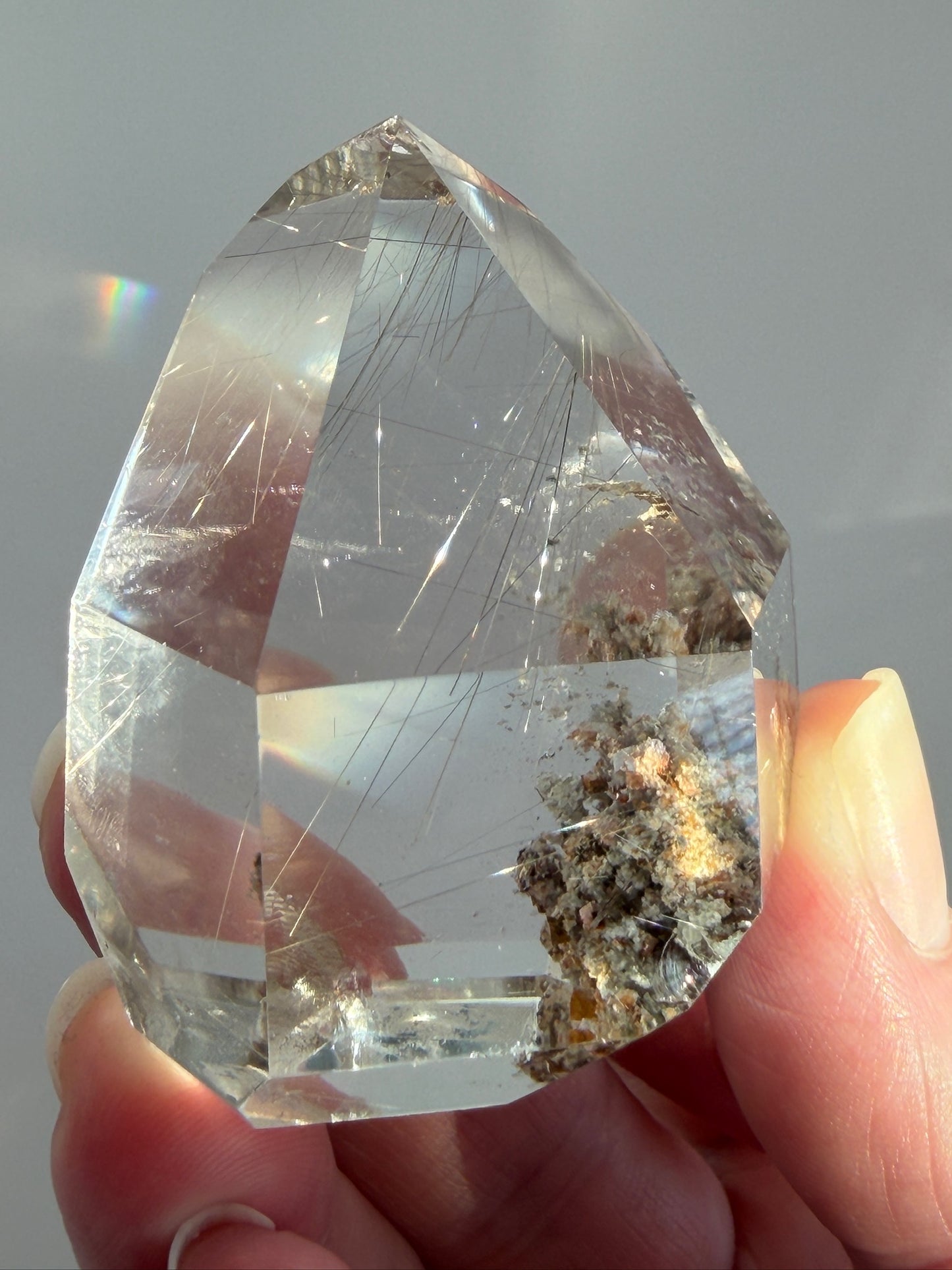 Silver Rutilated Quartz with Lodolite Freeform