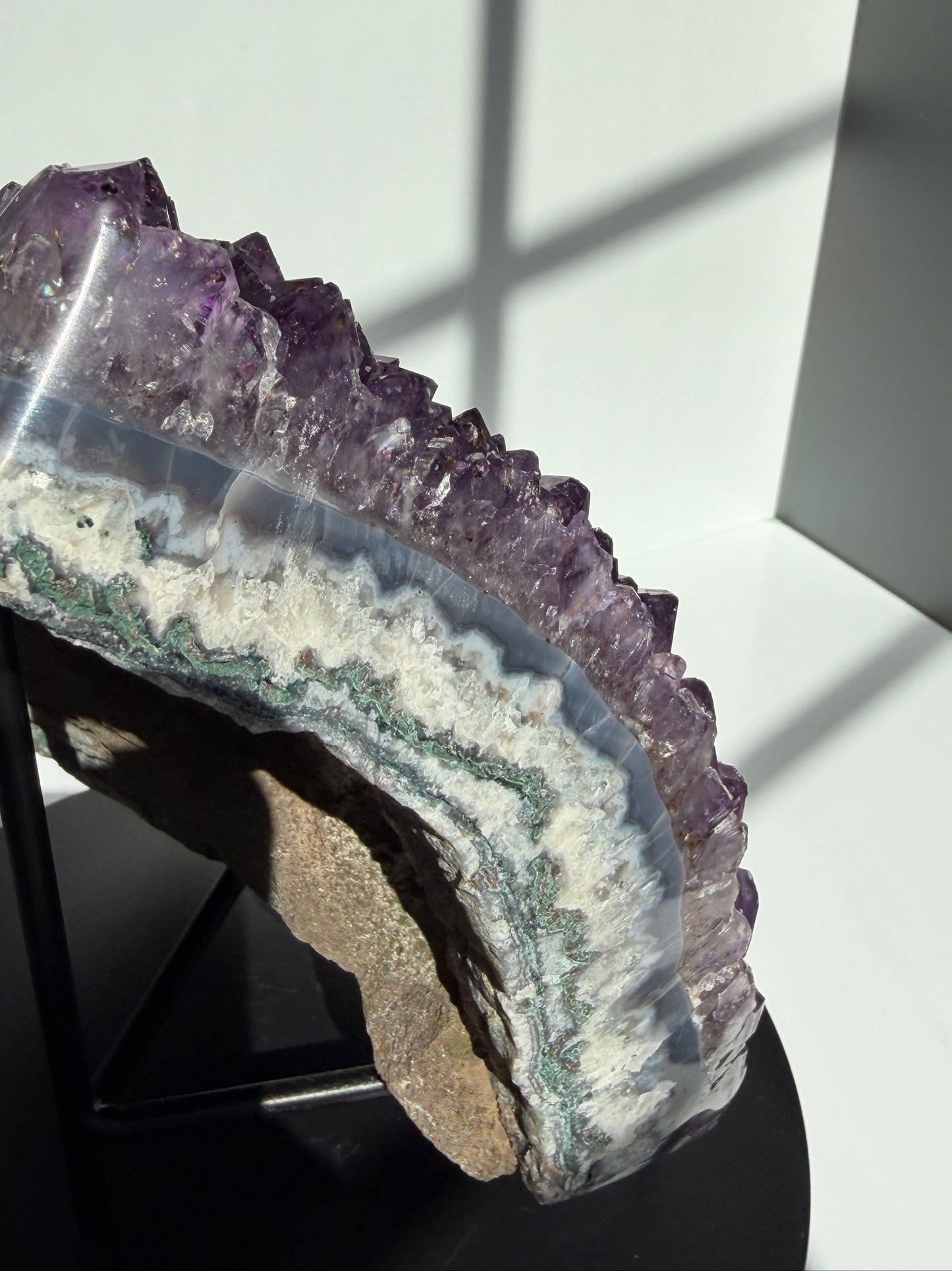 Uruguayan Sugar Amethyst Slab with Geothite