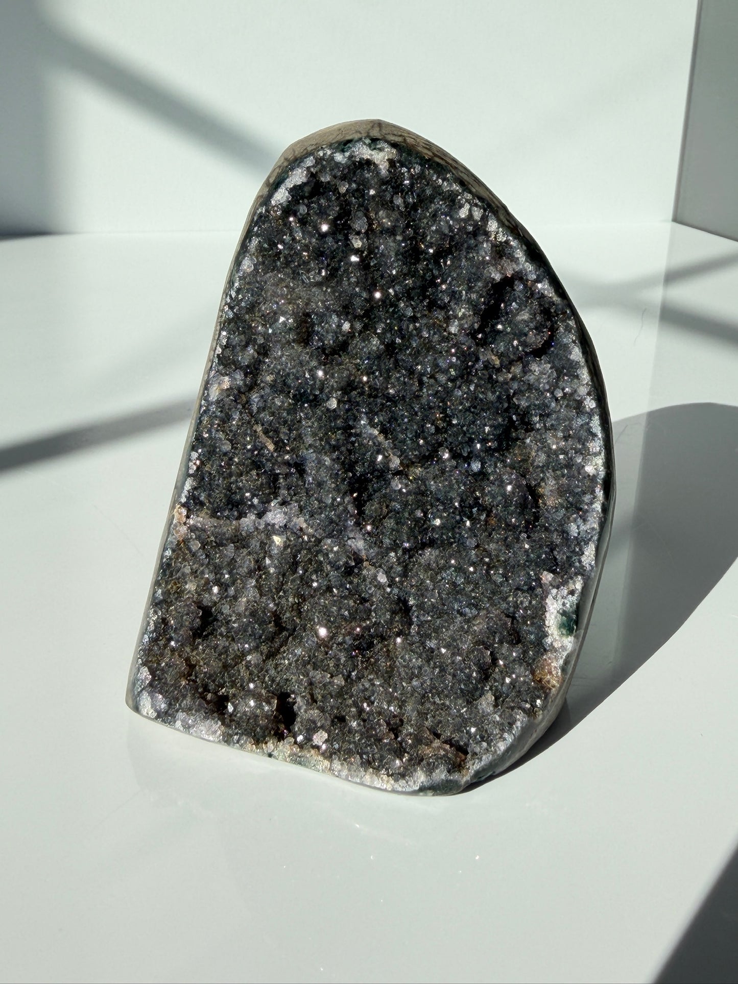 Black “Galaxy” Amethyst Cutbase