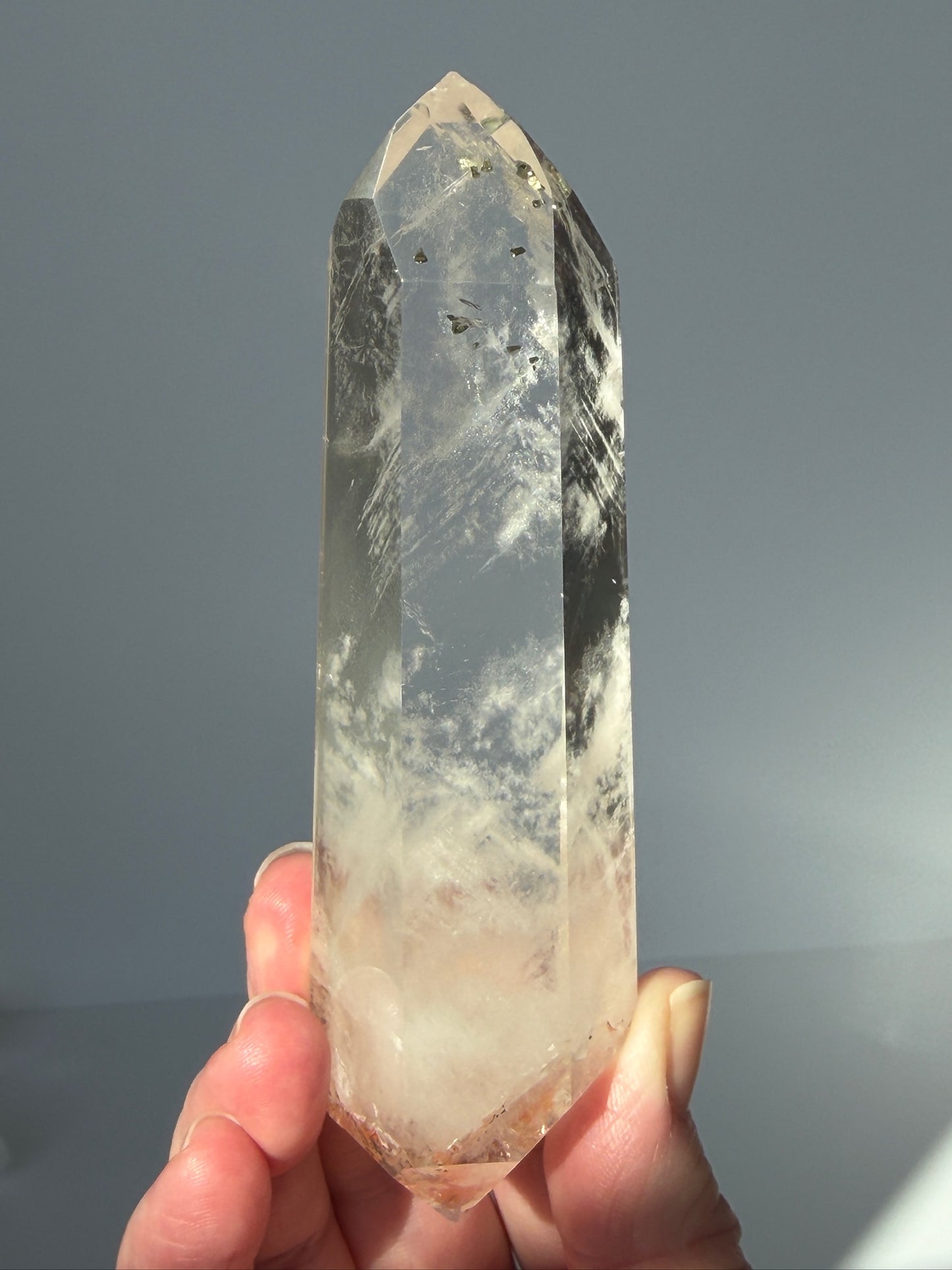Stunning Phantom Quartz DT with Pyrite & Tangerine Inclusions