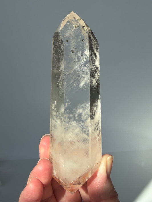 Stunning Phantom Quartz DT with Pyrite & Tangerine Inclusions