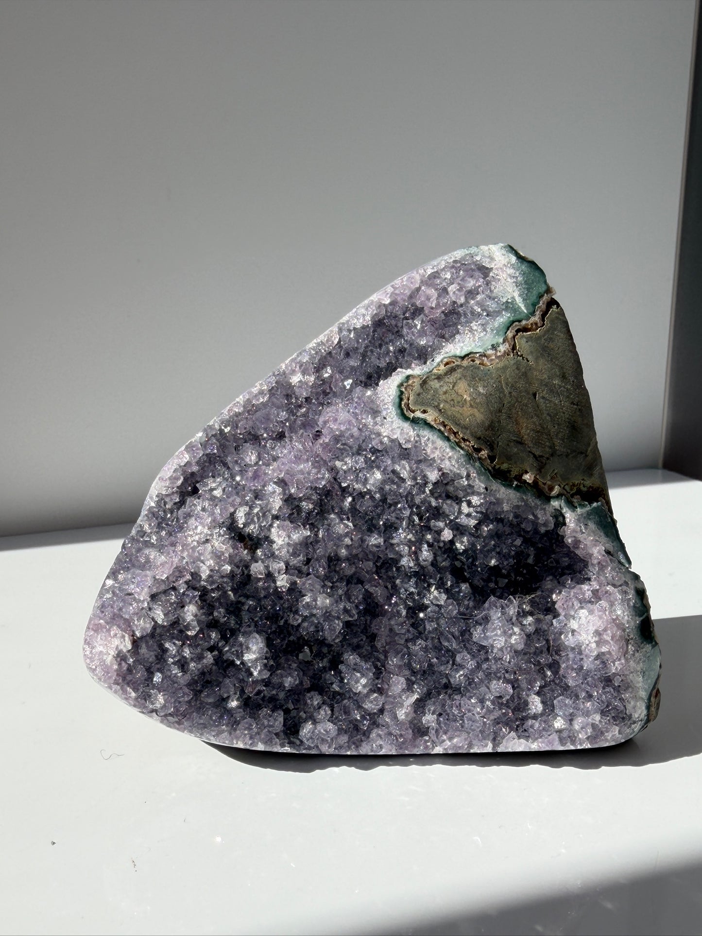 Lavender & Green Bi-Color Amethyst Cutbase