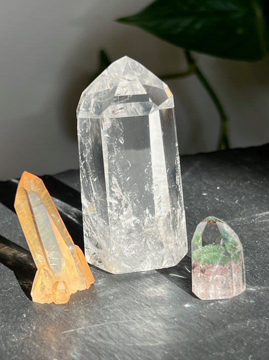 Handpicked Bundle - Lodolite, Clear Lemurian Quartz & Tangerine Lemurian Quartz