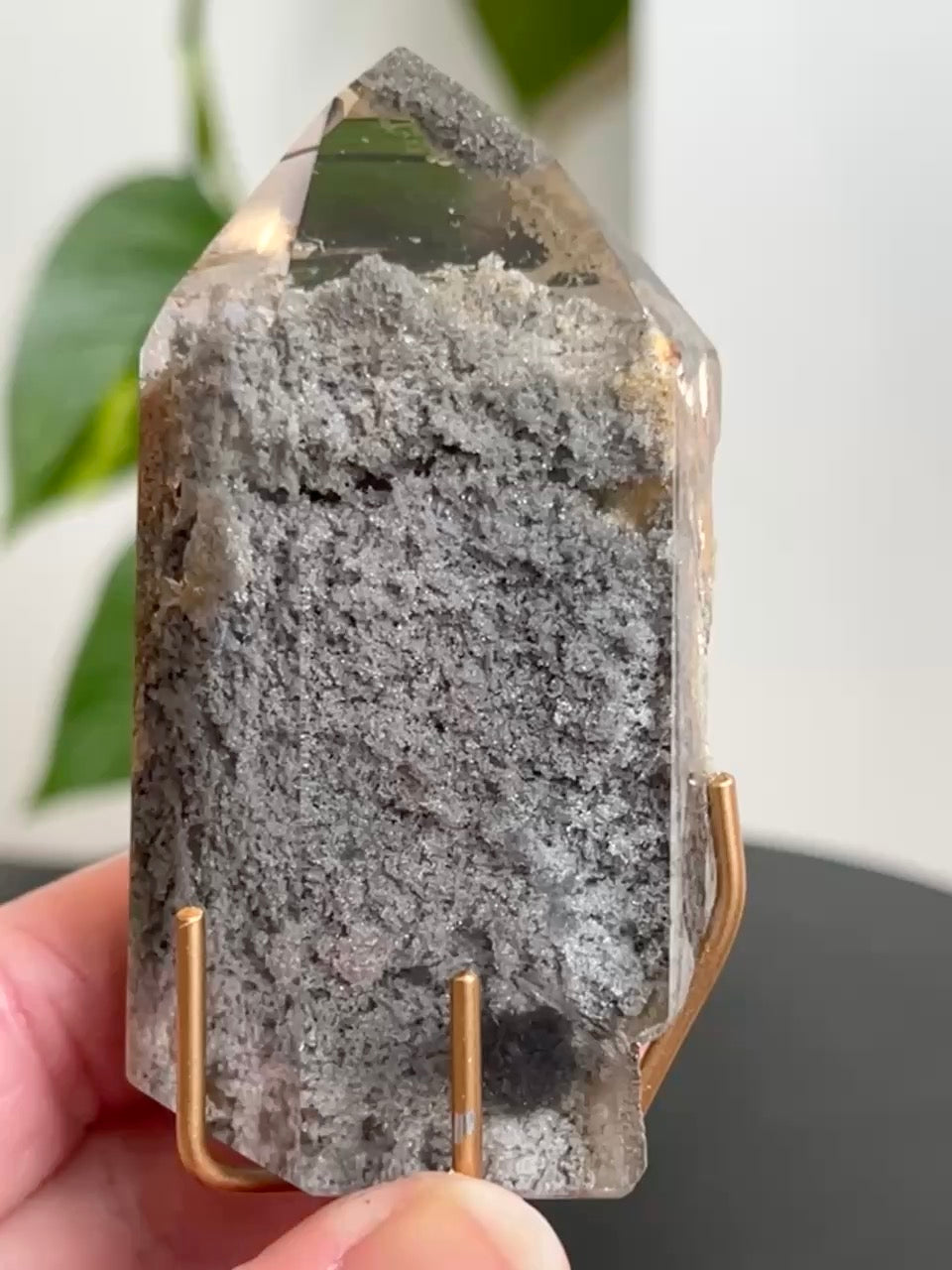 AAA Grade Garden (Lodolite) Quartz on Stand