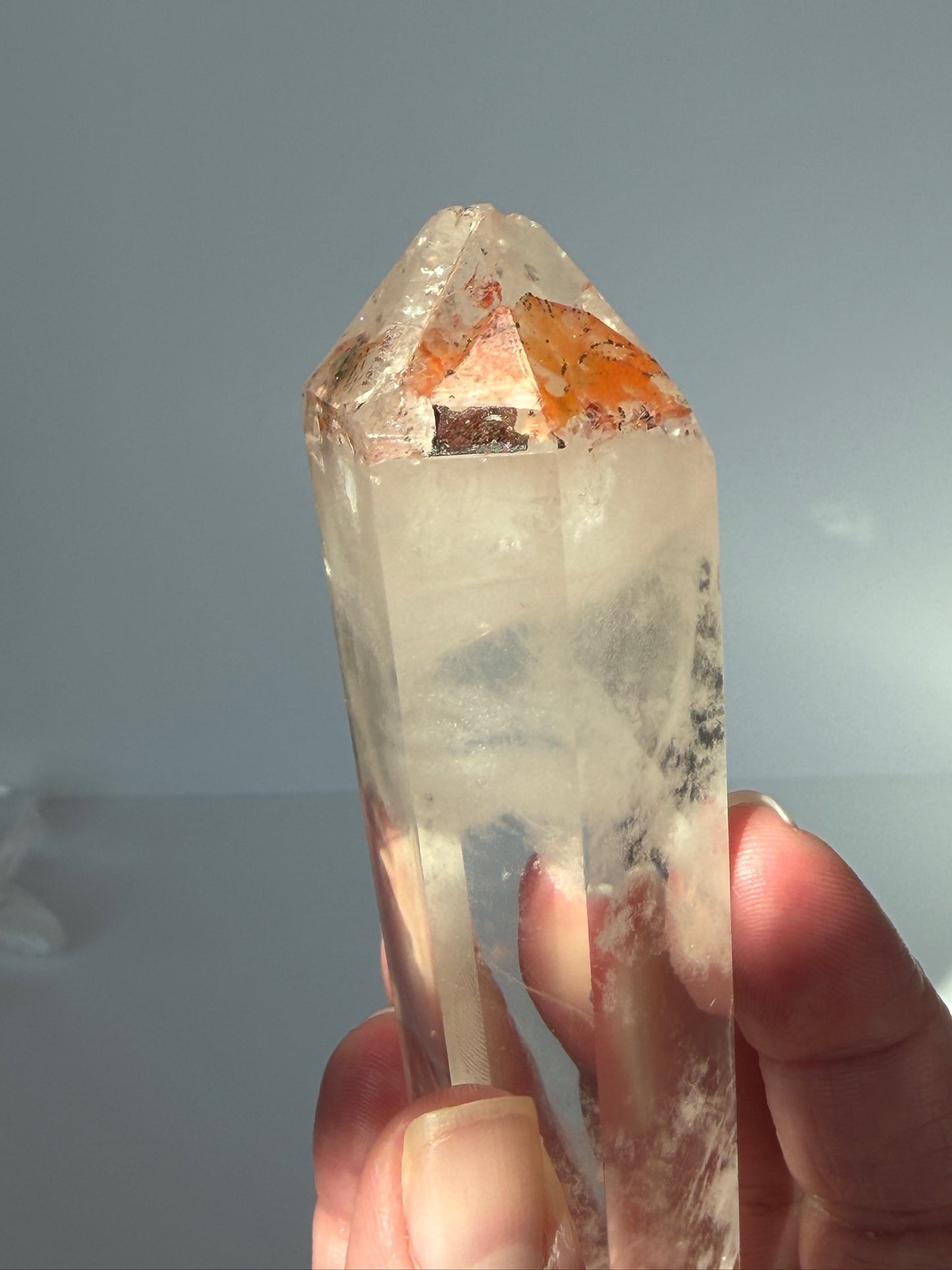 Stunning Phantom Quartz DT with Pyrite & Tangerine Inclusions