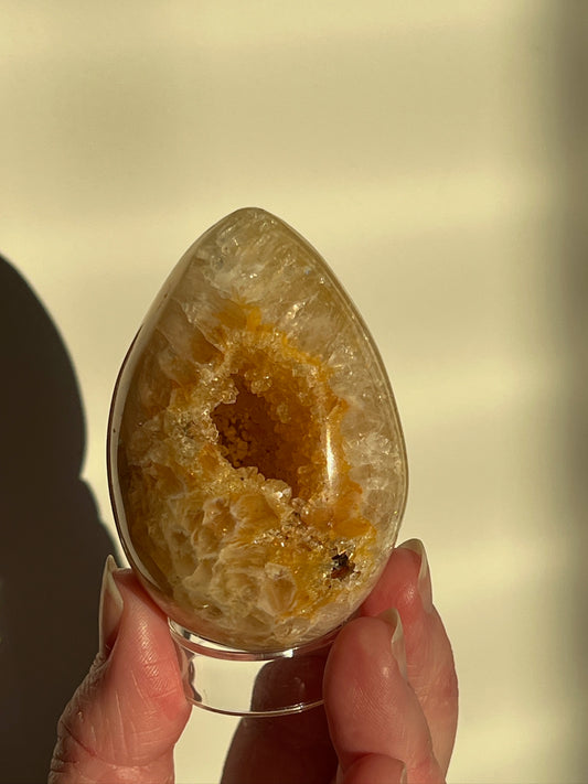 Golden Druzy Agate Egg