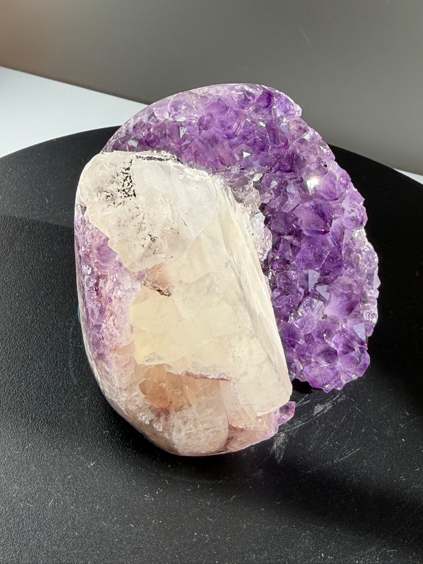 Amethyst Cut Base with Calcite