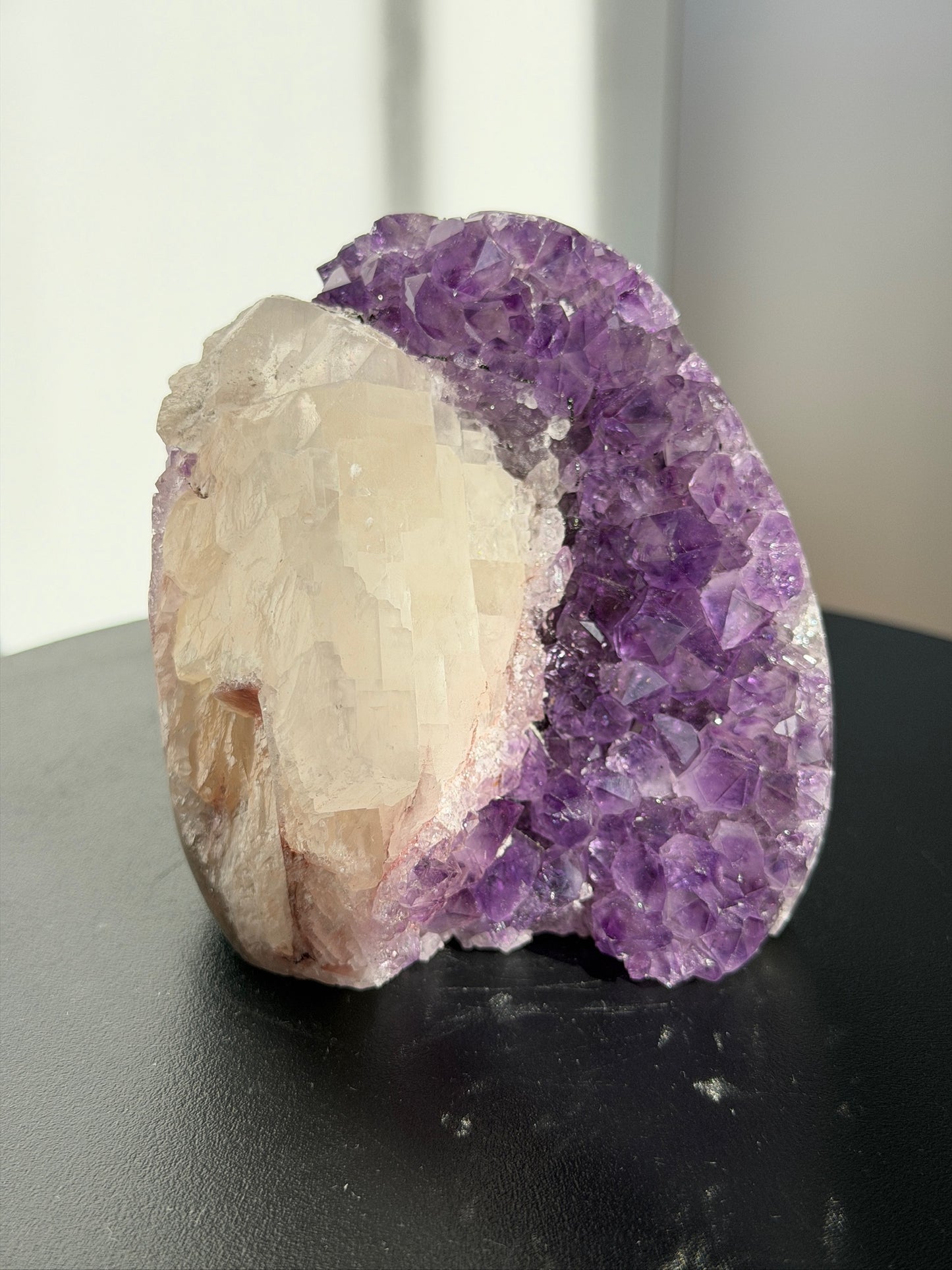 Amethyst Cut Base with Calcite