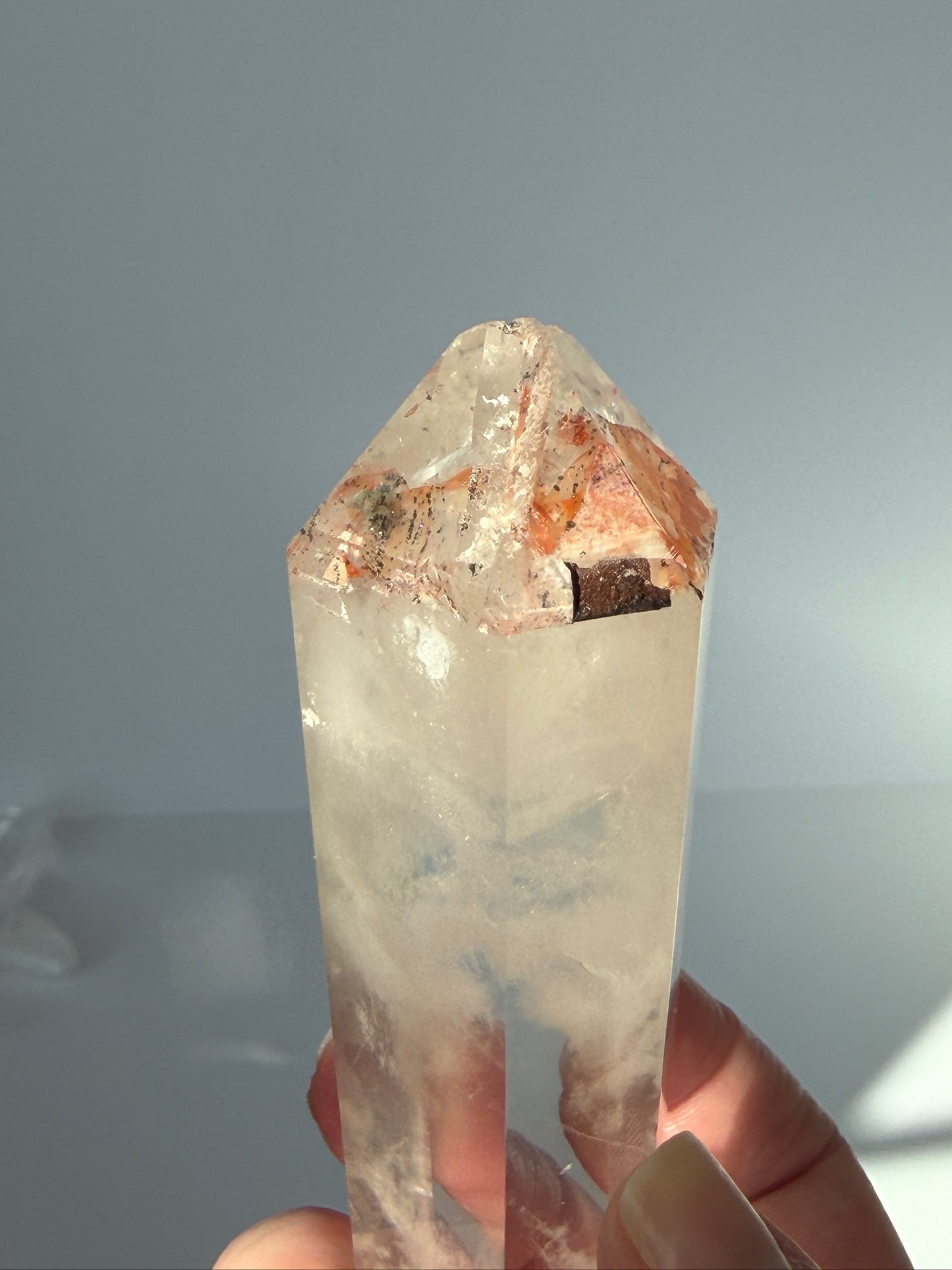 Stunning Phantom Quartz DT with Pyrite & Tangerine Inclusions