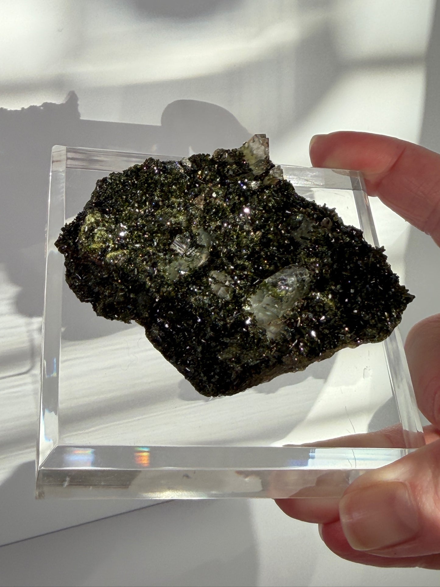 Deep Forest Green Epidote with Quartz