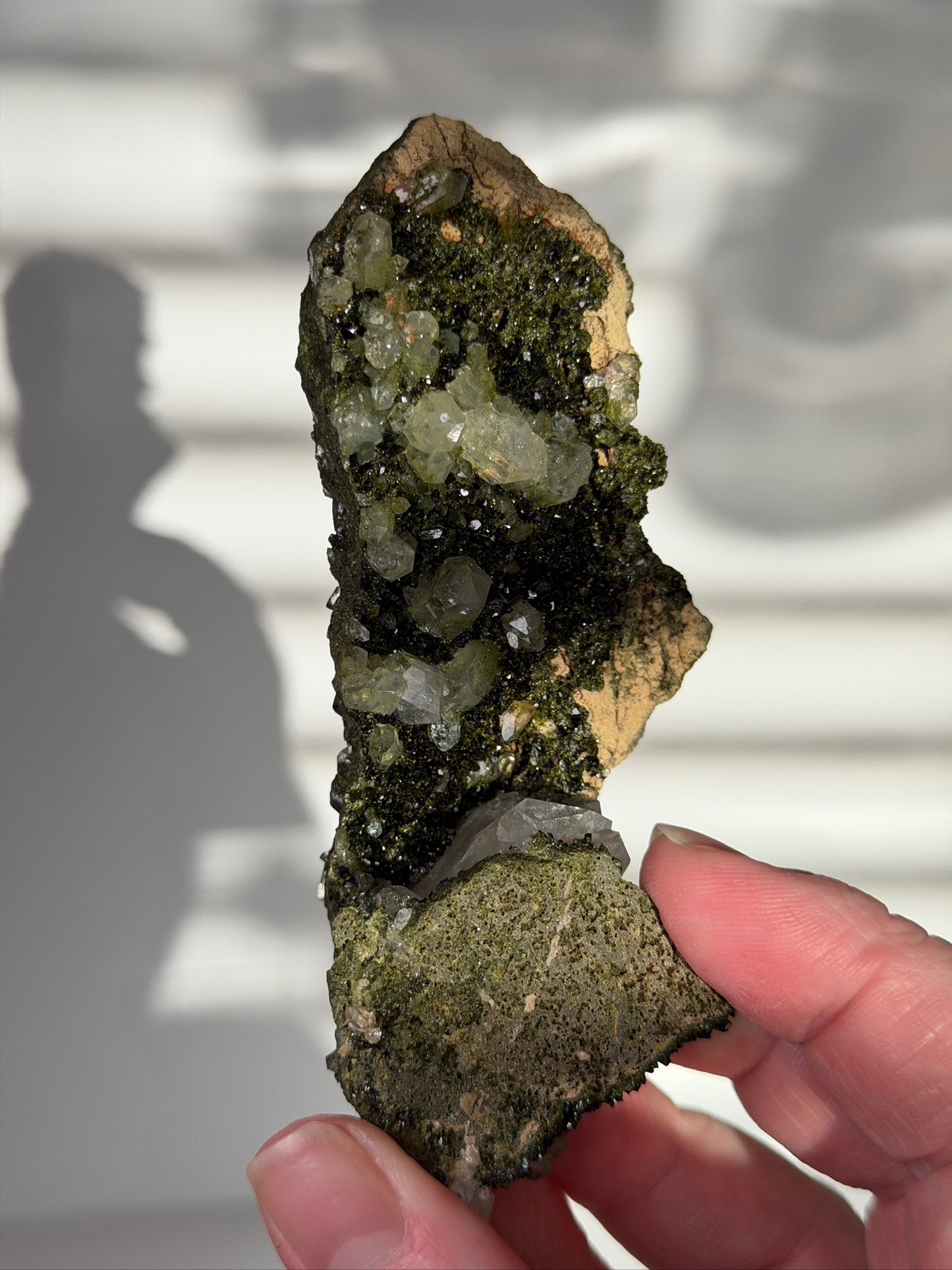 Deep Forest Green Epidote with Quartz