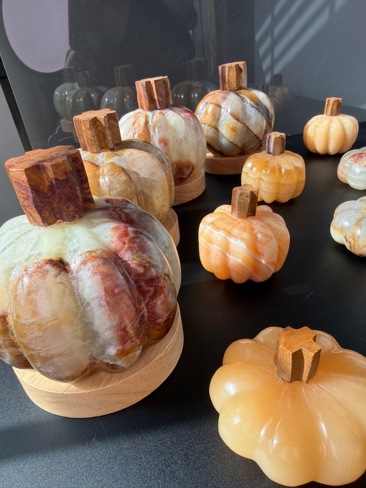 Mexican Calcite Onyx Pumpkins & Pumpkin Lamps | Hand-Carved | Quality | Fall Halloween Decor