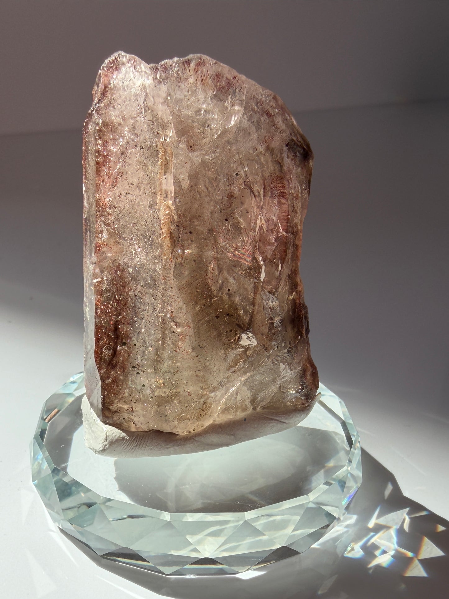 Brazilian Etched Red Fire Smoky Quartz - with pink covellite!