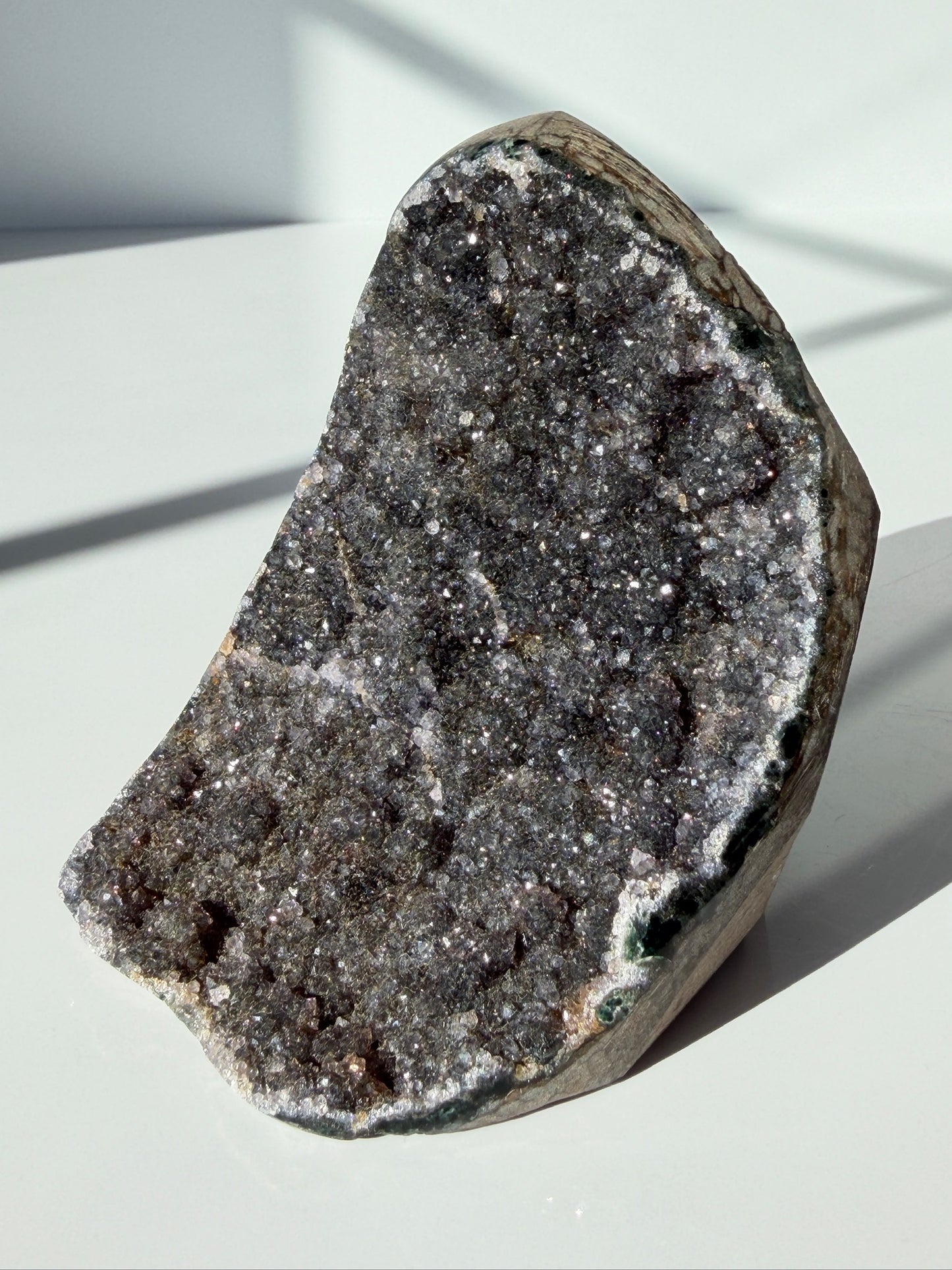 Black “Galaxy” Amethyst Cutbase