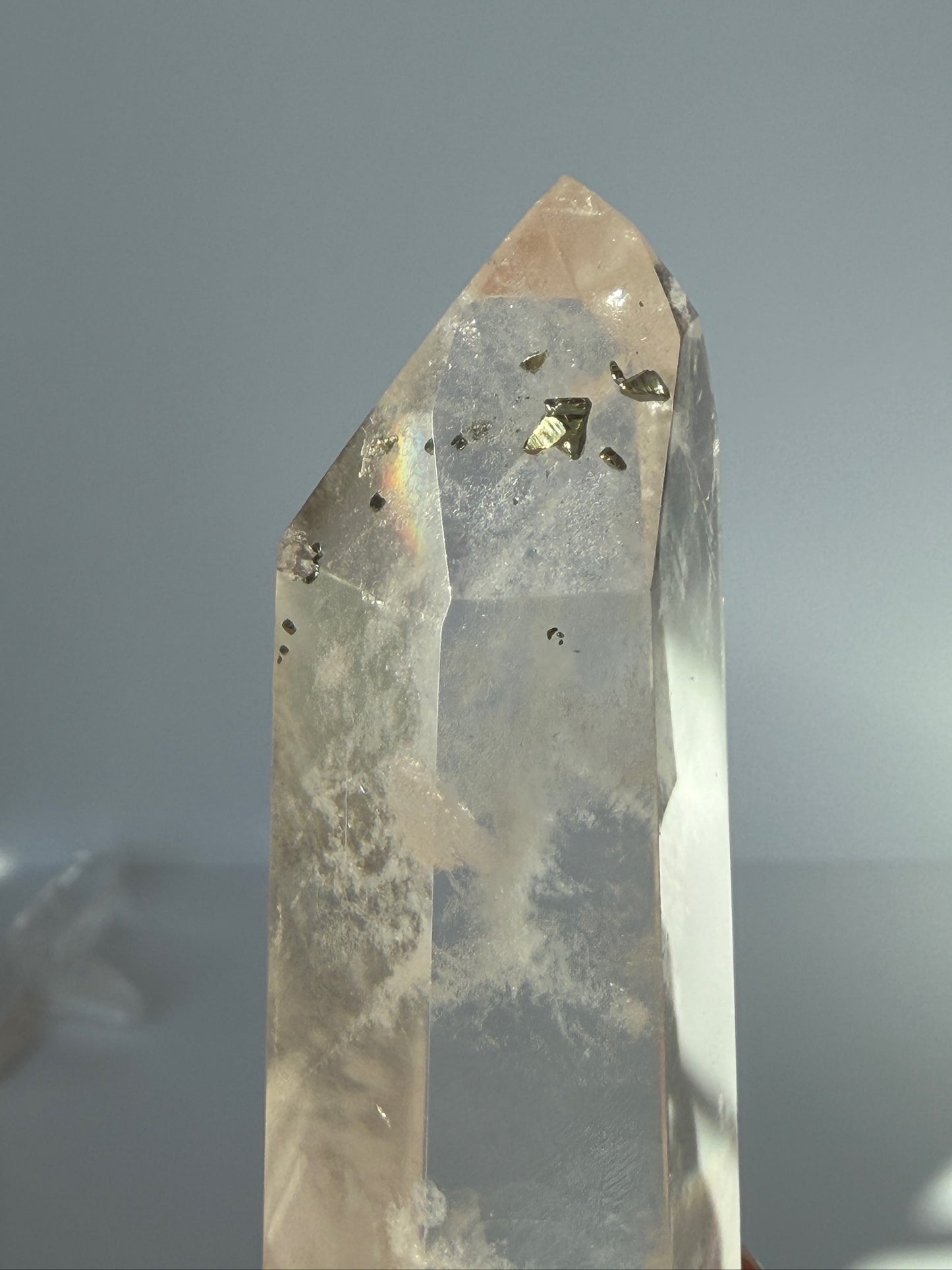 Stunning Phantom Quartz DT with Pyrite & Tangerine Inclusions