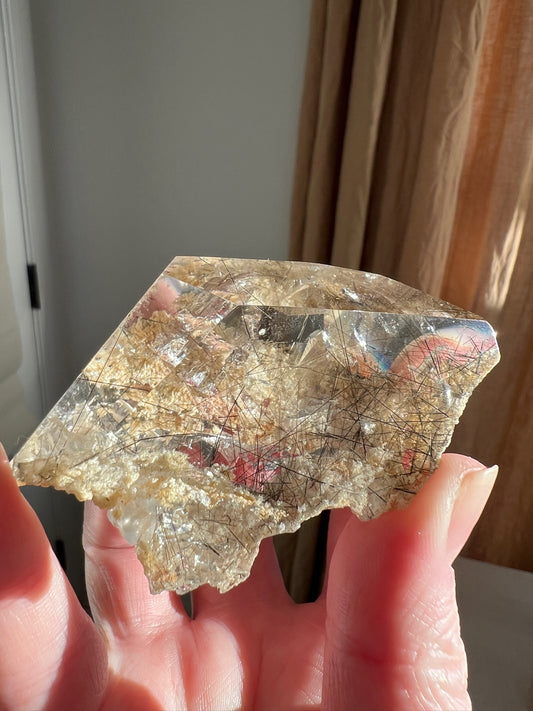 Garden Quartz With Rutile Lens/Freeform