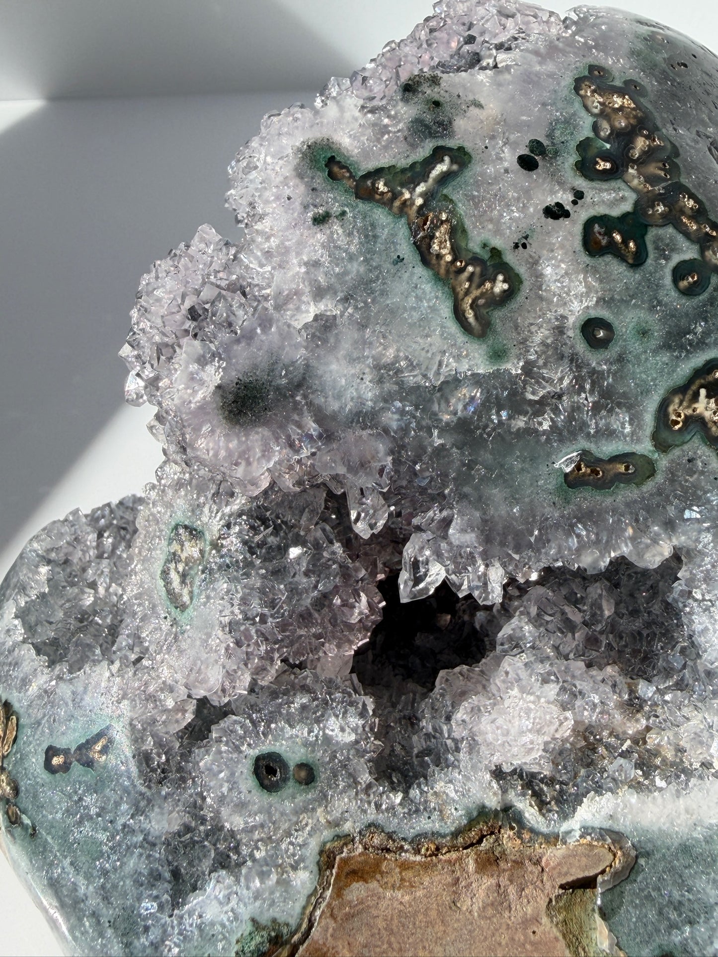 Bi-Color Green & Lilac-Gray Amethyst Free Form - One-of-a-kind