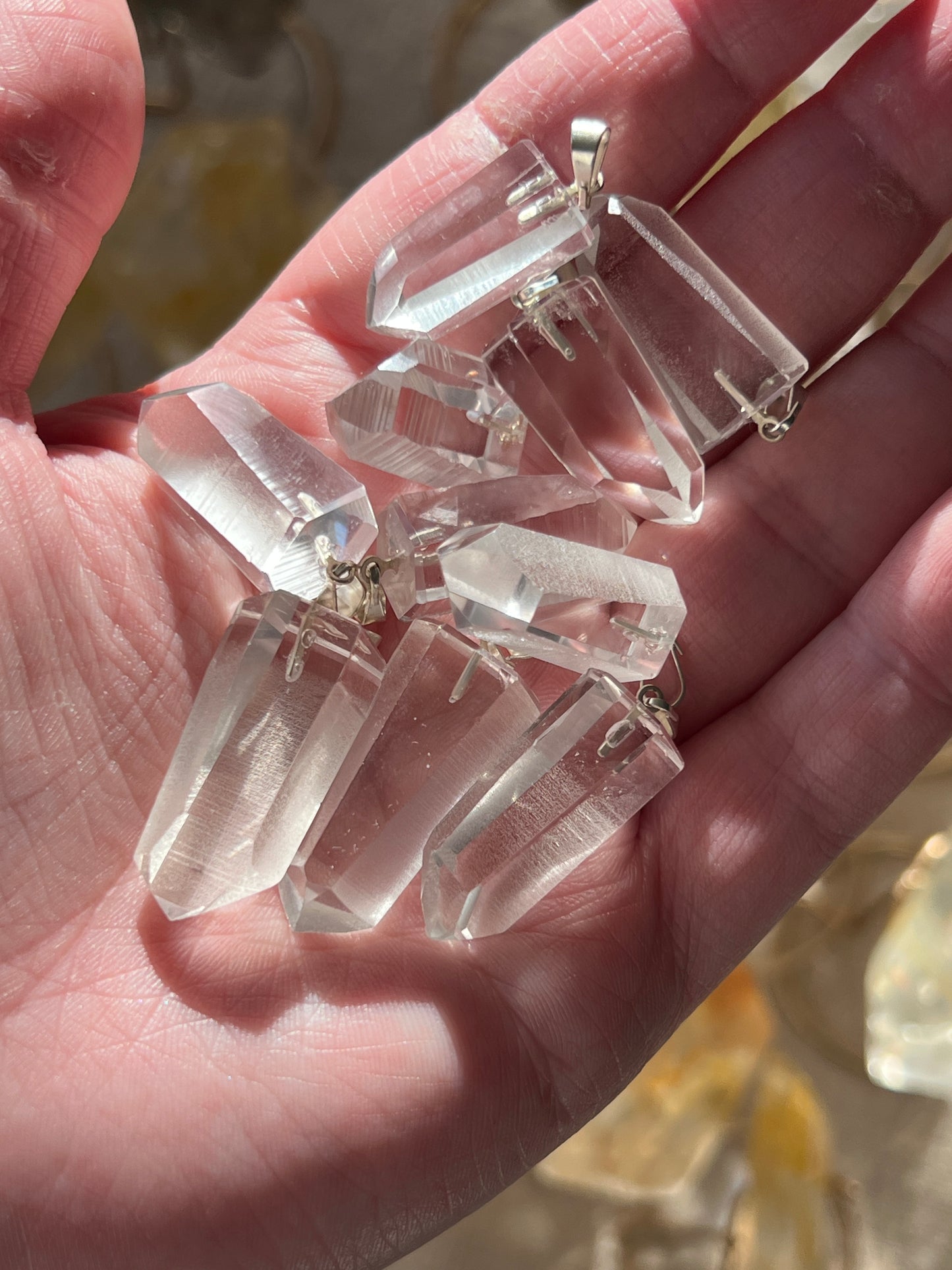 Mini Tower Lemurian Quartz Pendant