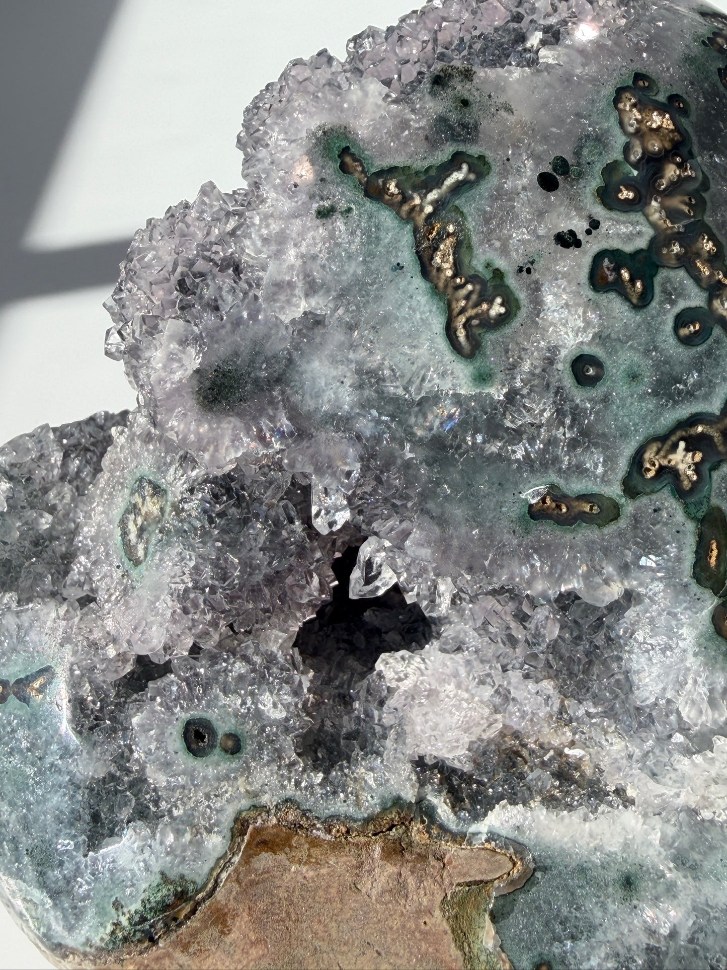 Bi-Color Green & Lilac-Gray Amethyst Free Form - One-of-a-kind