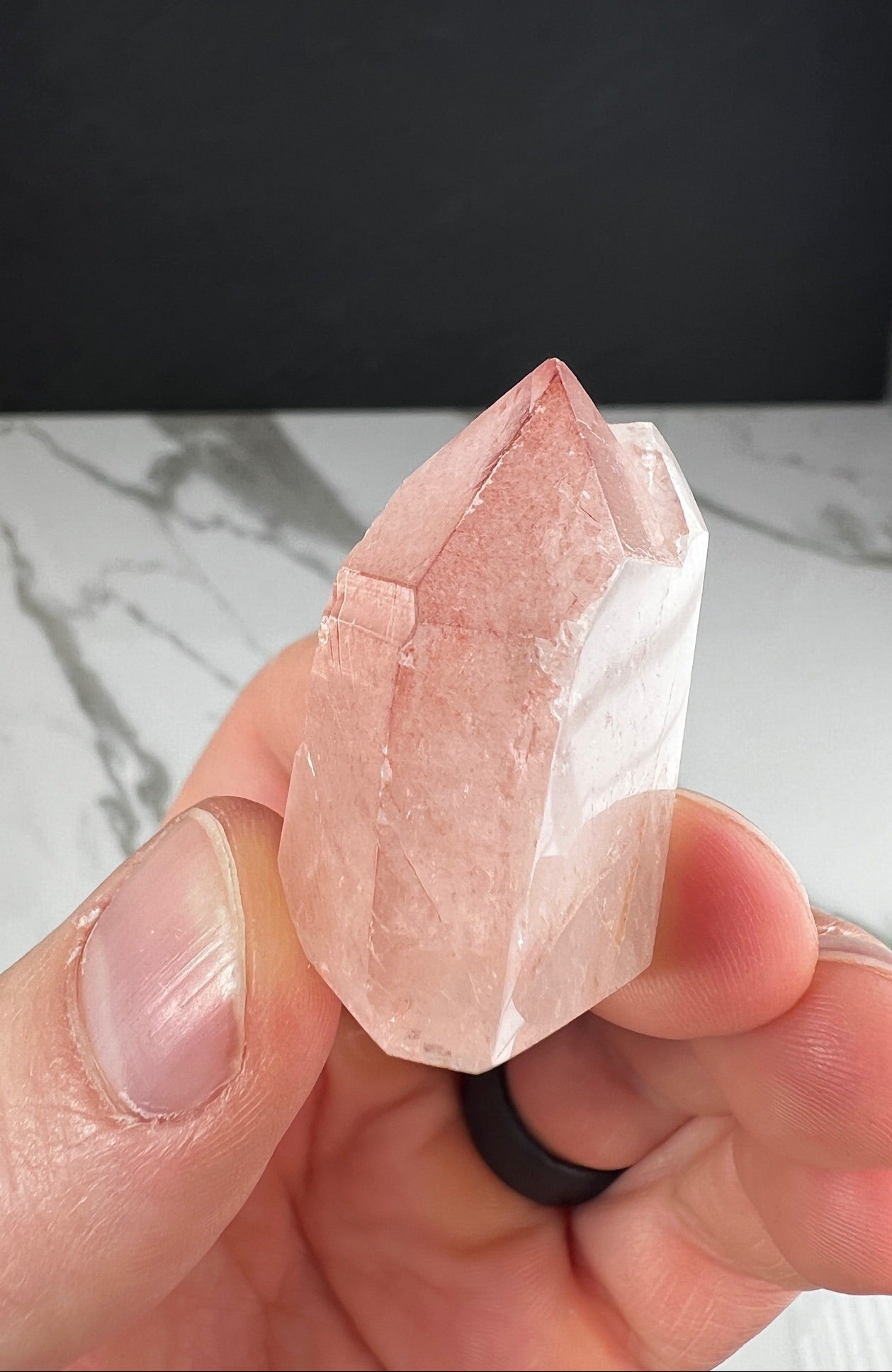 Pink Scarlet Lemurian Quartz Mini Tower