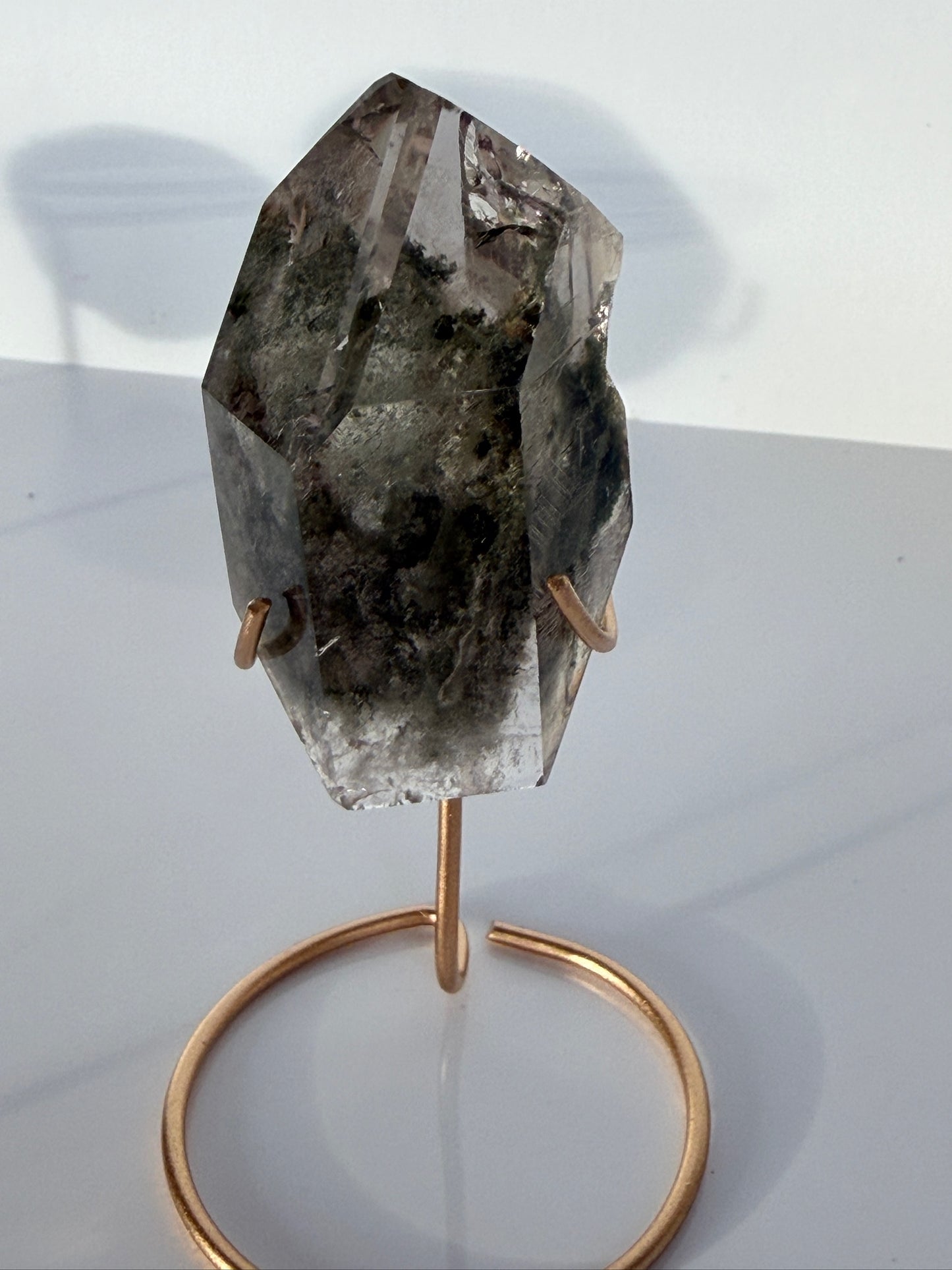 High Clarity Garden (Lodolite) Quartz on Stand