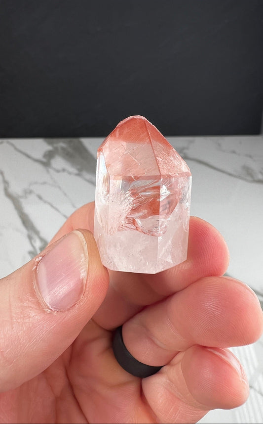 Pink Scarlet Lemurian Quartz Mini Tower