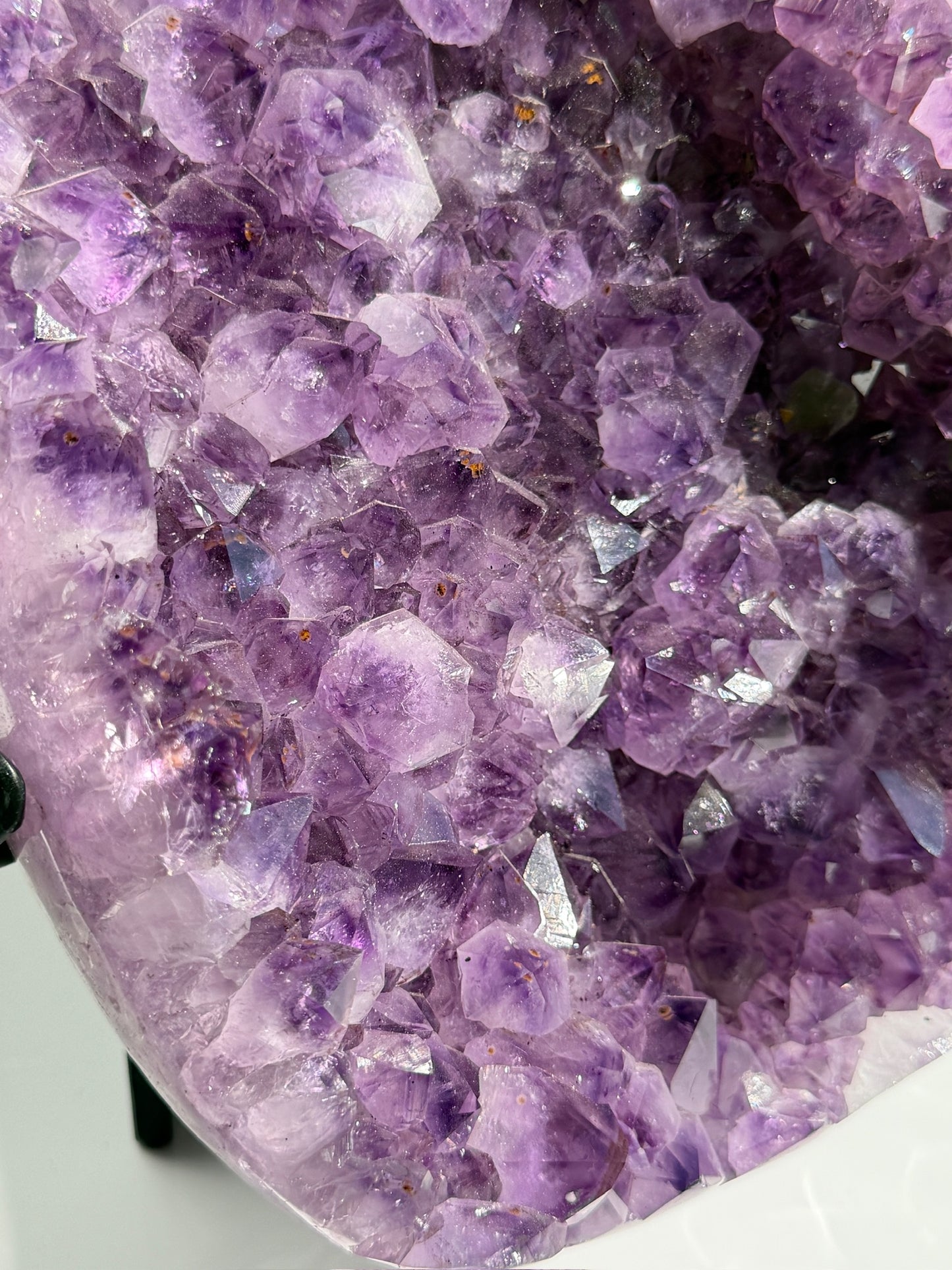 Expertly Polished Amethyst with Geothite Statement on Stand