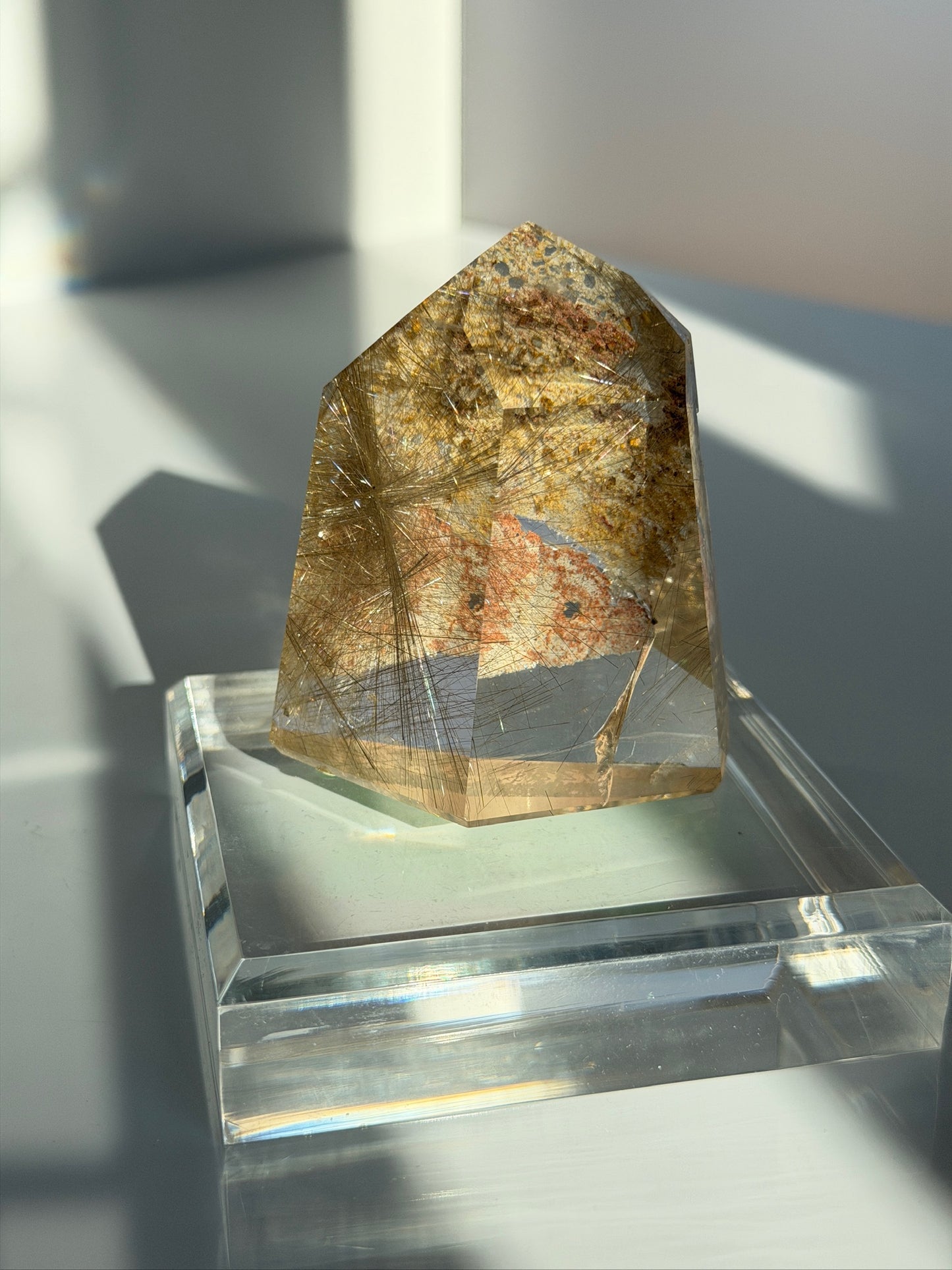 Silver Rutilated Quartz with Lodolite Freeform