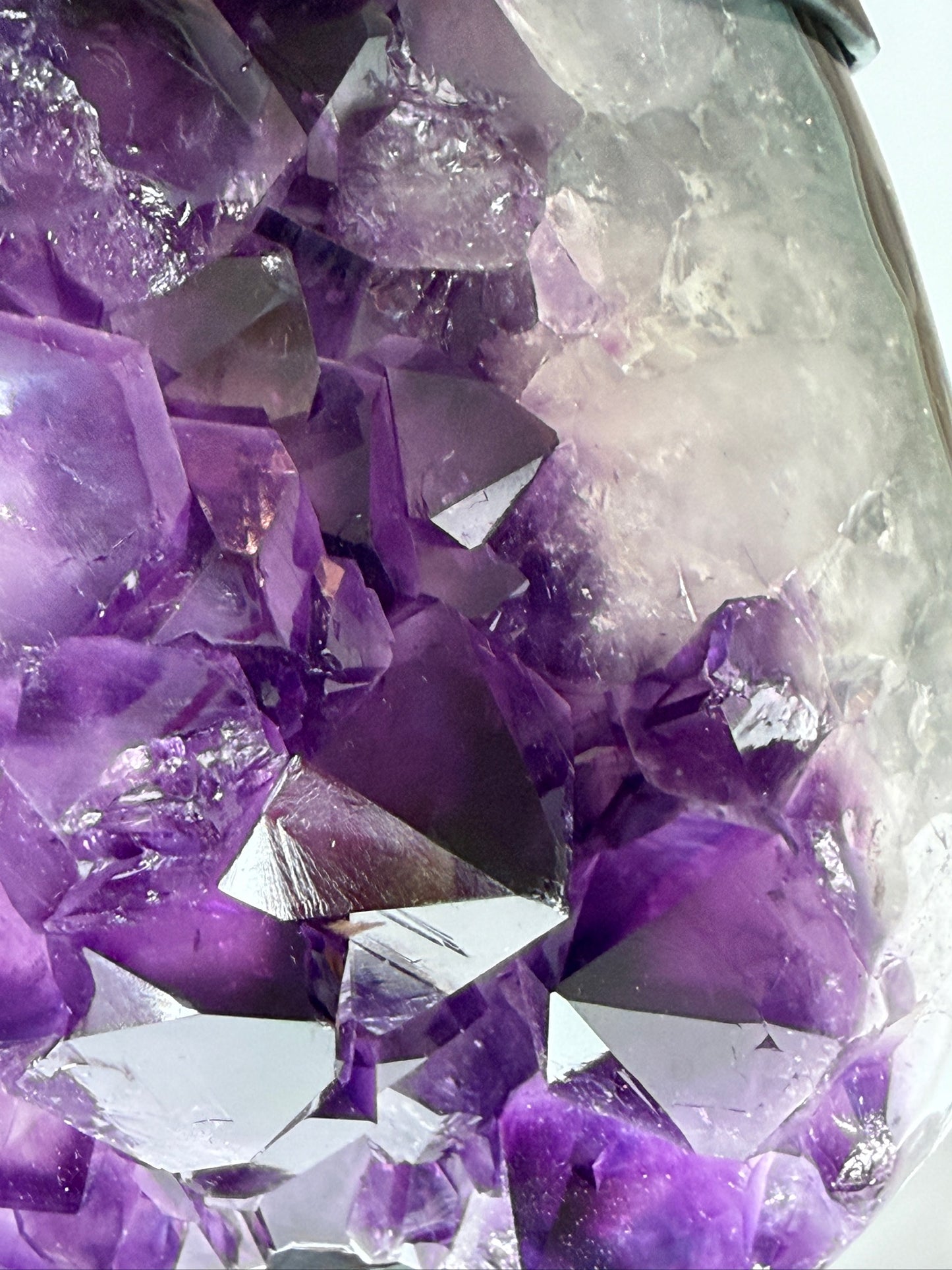 Large Deep Jelly Purple Uruguay Amethyst Agate on Stand