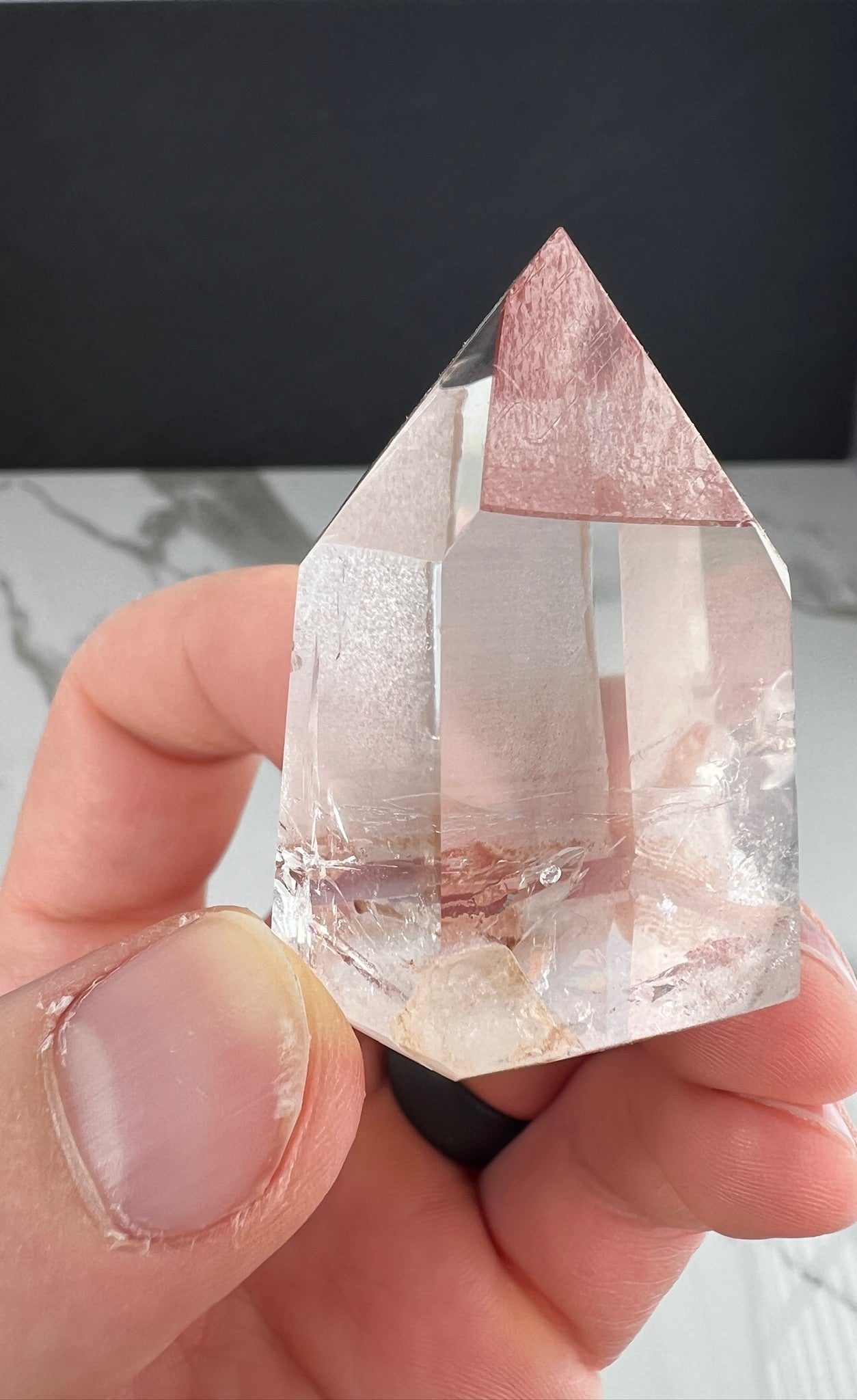 Pink Scarlet Lemurian Quartz Mini Tower