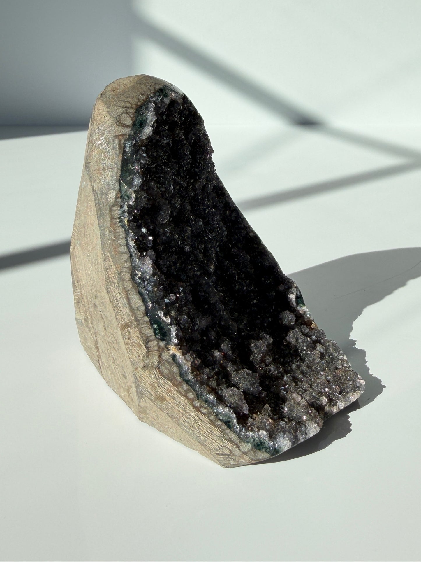 Black “Galaxy” Amethyst Cutbase