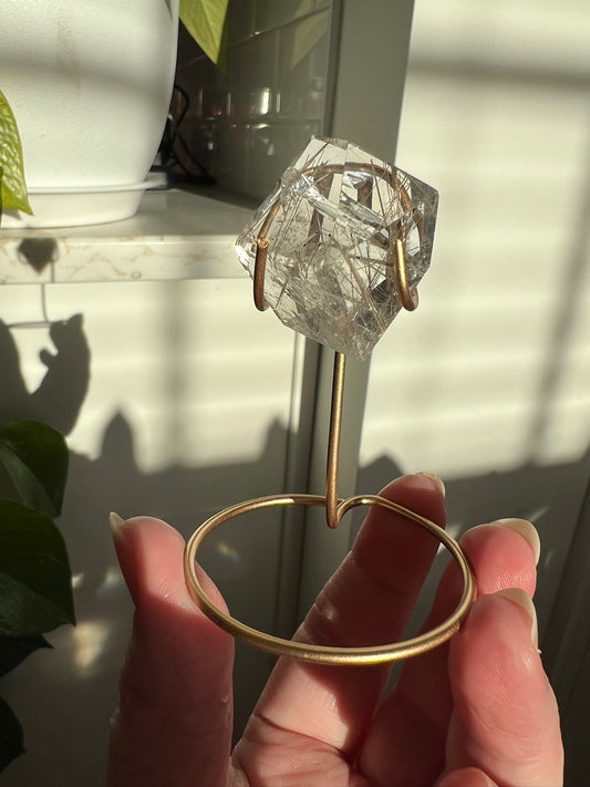 Rutilated Quartz on Stand