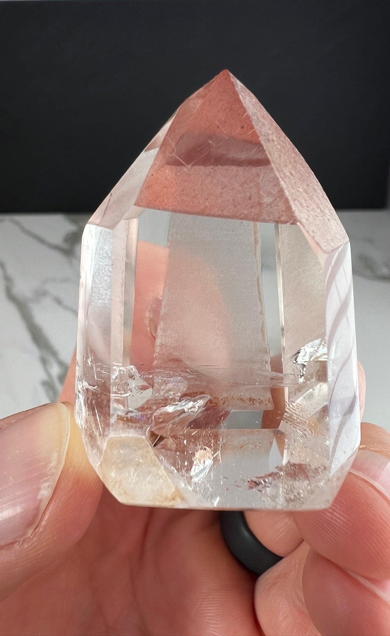 Pink Scarlet Lemurian Quartz Mini Tower