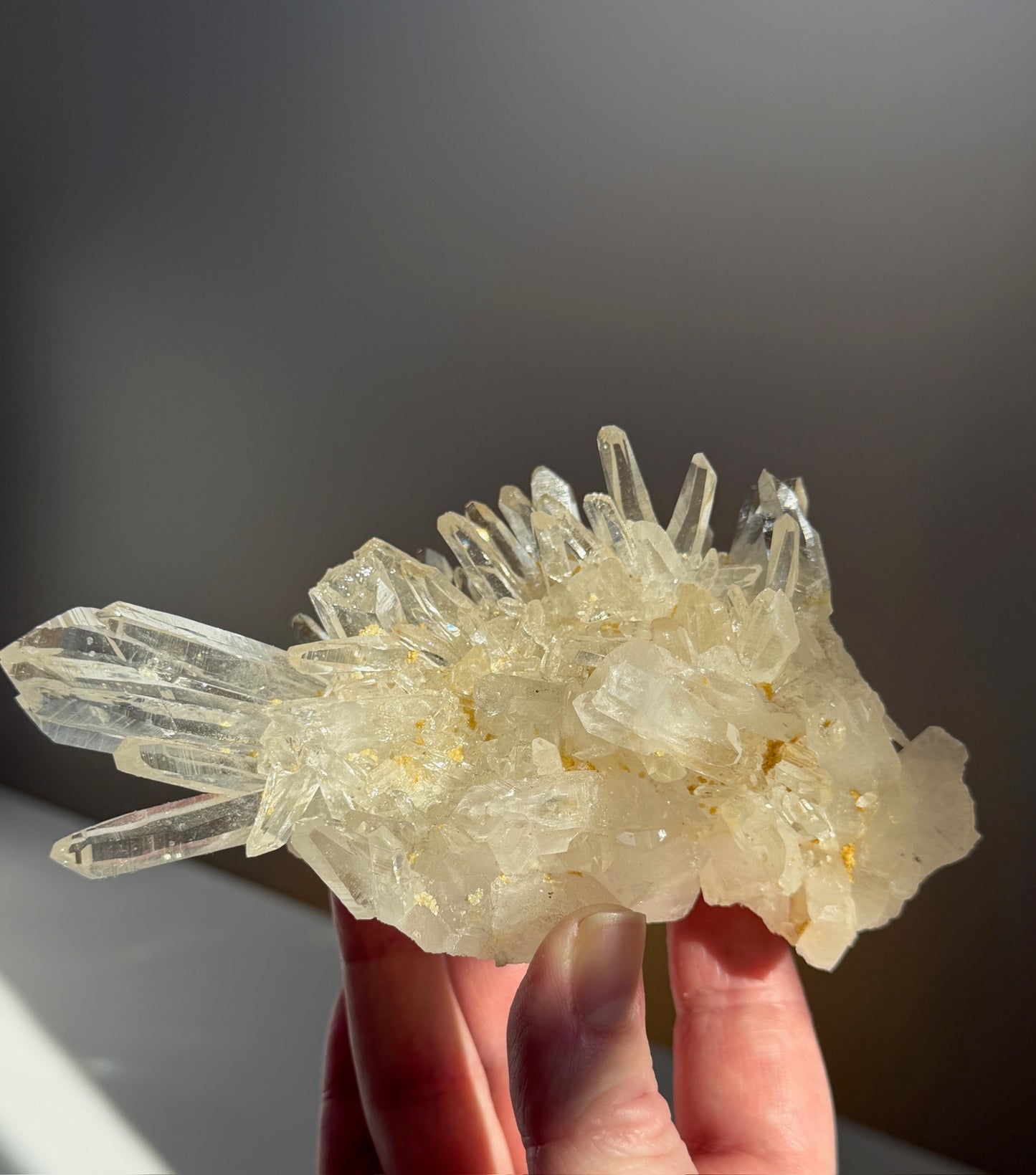 Golden “Starburst” Colombian Lemurian Quartz Cluster