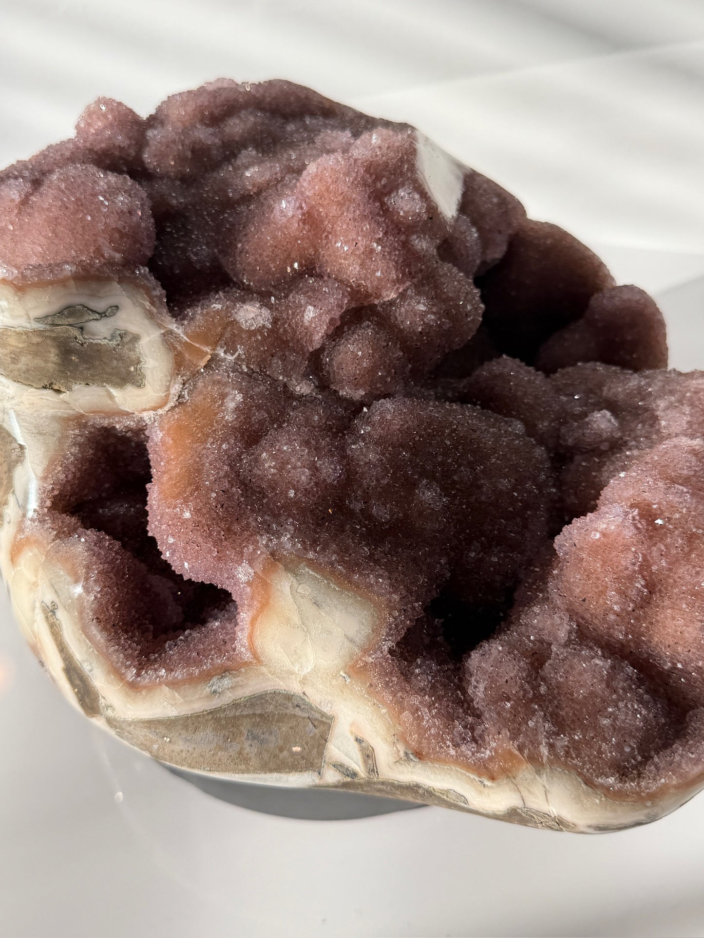 Uruguay Rainbow Pink Amethyst Druzy – Statement Geode