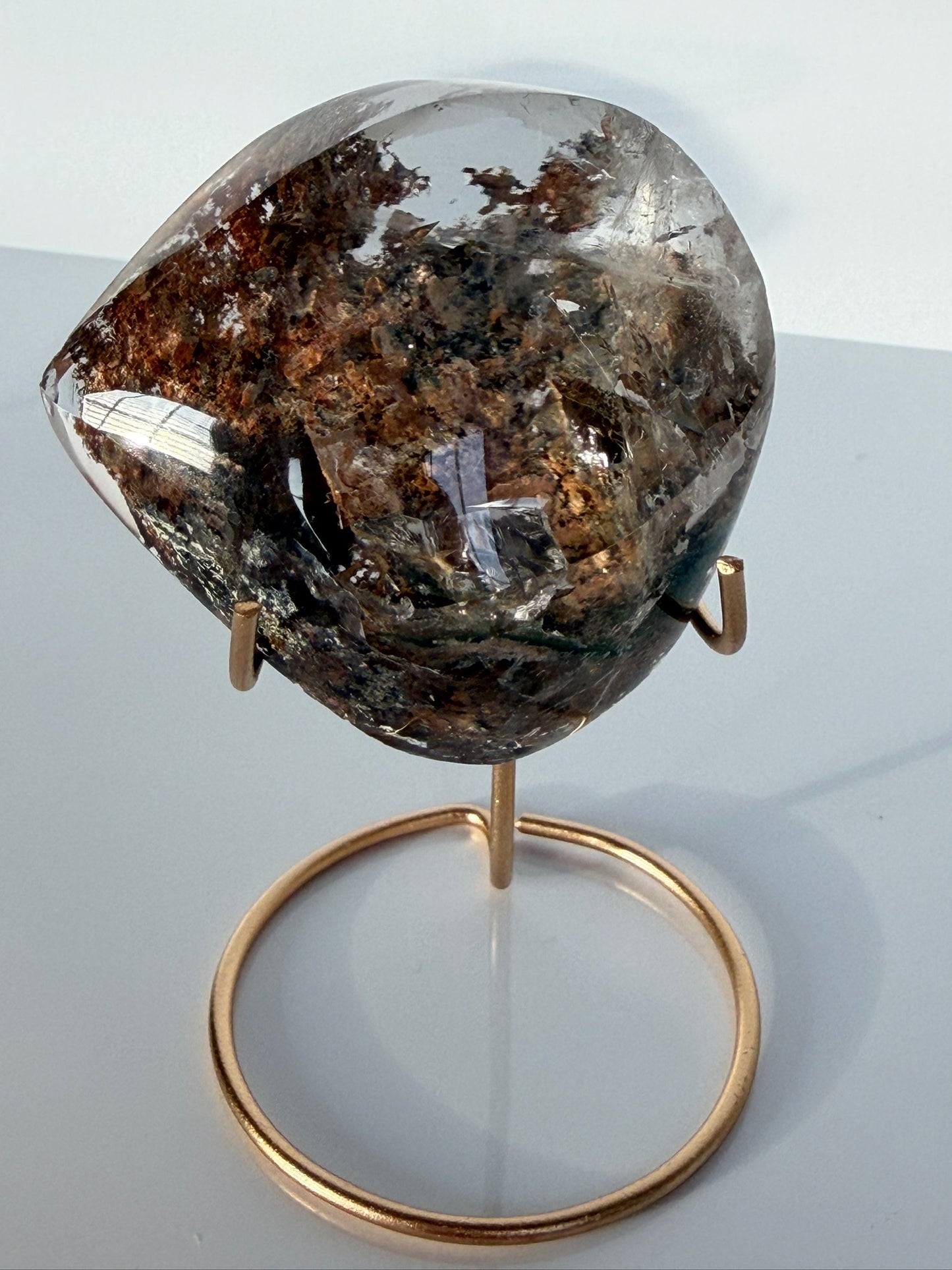 High Clarity Garden (Lodolite) Quartz on Stand