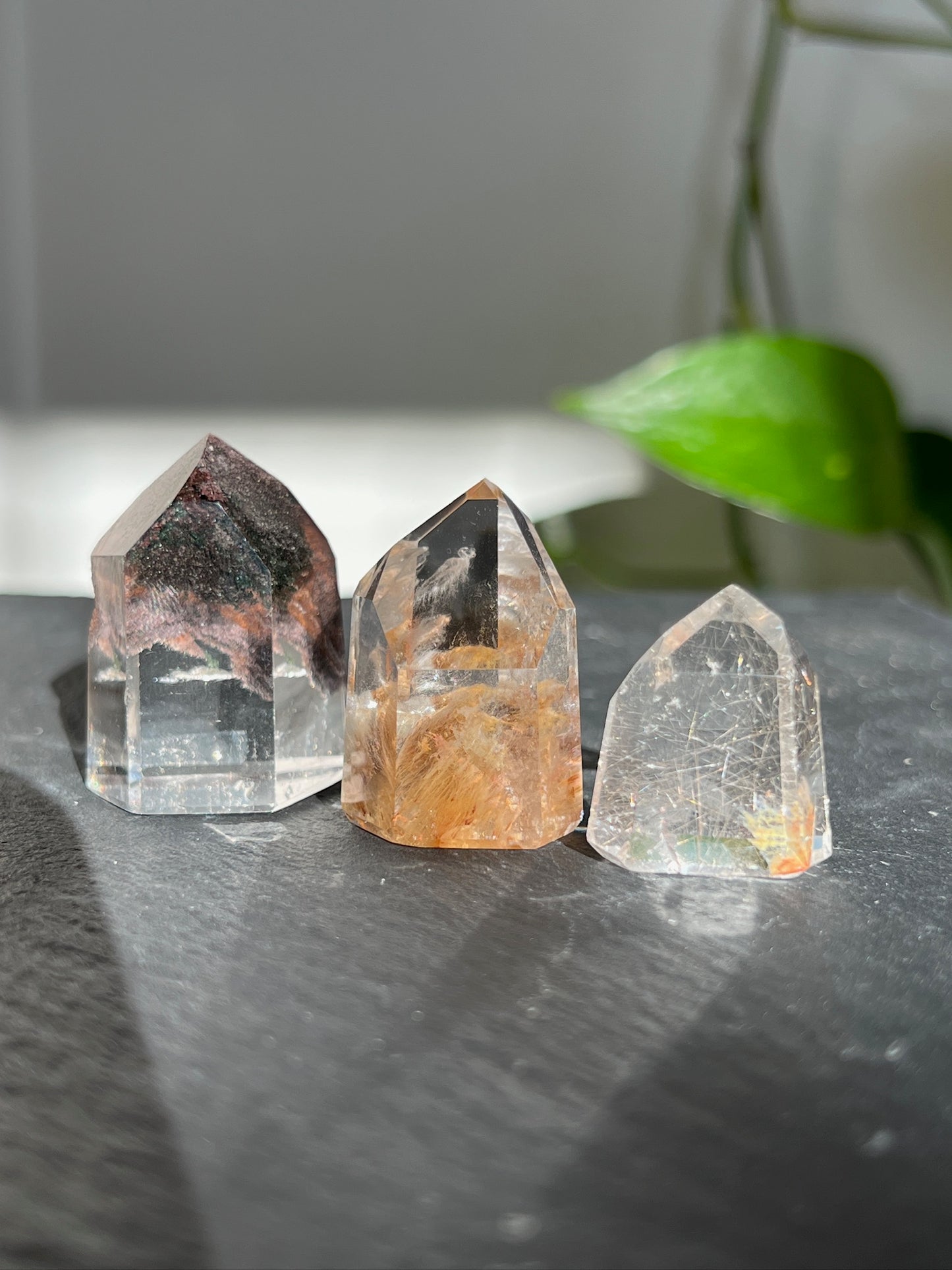 Handpicked Bundle - Rutilated Quartz, Amphibole, and Lodolite