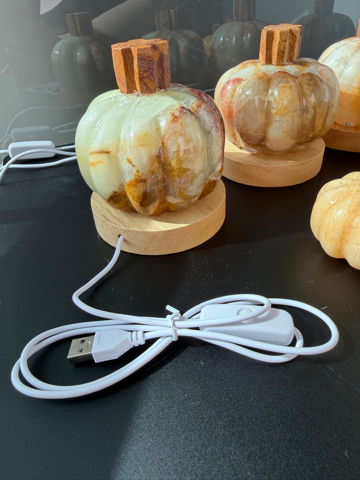 Mexican Calcite Onyx Pumpkins & Pumpkin Lamps | Hand-Carved | Quality | Fall Halloween Decor