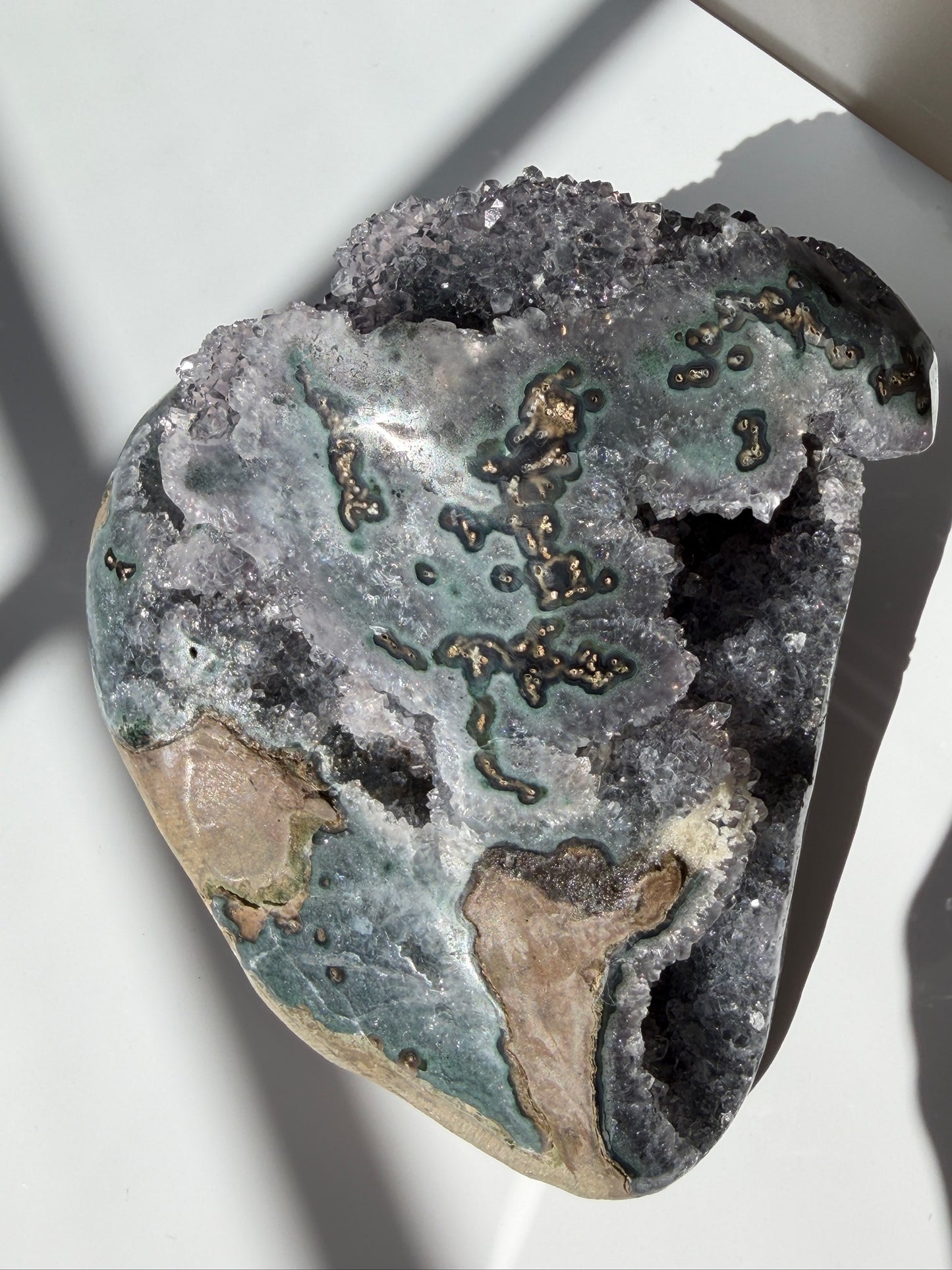 Bi-Color Green & Lilac-Gray Amethyst Free Form - One-of-a-kind