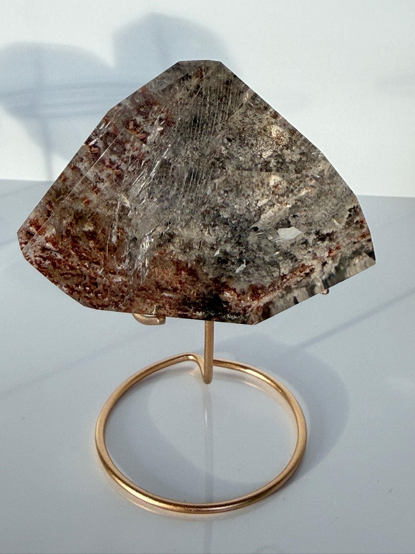 High Clarity Garden (Lodolite) Quartz on Stand